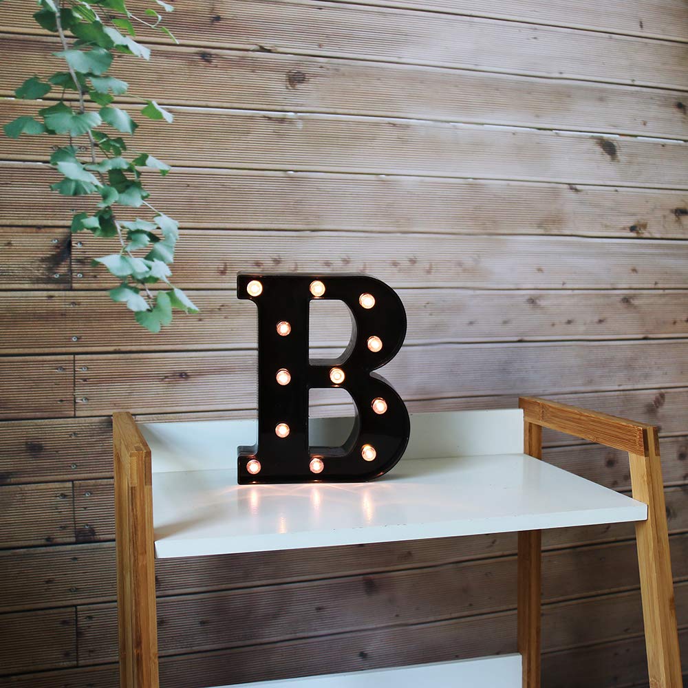 Oycbuzo Light Up Black Alphabet Marquee Letters Sign - Led Night Light For Parties & Decor