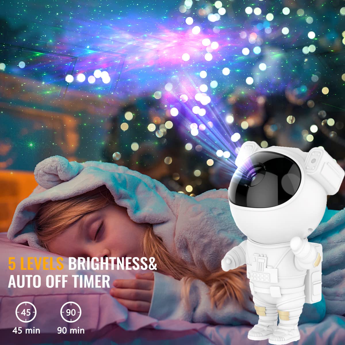 Star Projector Galaxy Night Light,Birthday Gifts Toys For 2-10 Year Old Boys Girls- Astronaut Starry Nebula Ceiling Led Lamp Wit