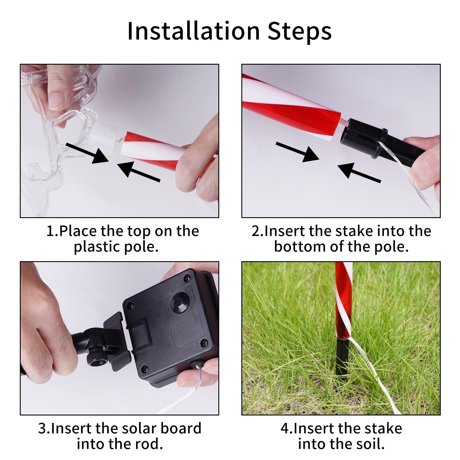 Christmas Solar Pathway Lights Outdoor Decorations  8 Modes Xmas Tree Candy Lights Waterproof Led Garden Stake Light For Walkway Yard Lawn Porch Holiday Decor 10-Pack (Red Tube Tree  10 Pack)