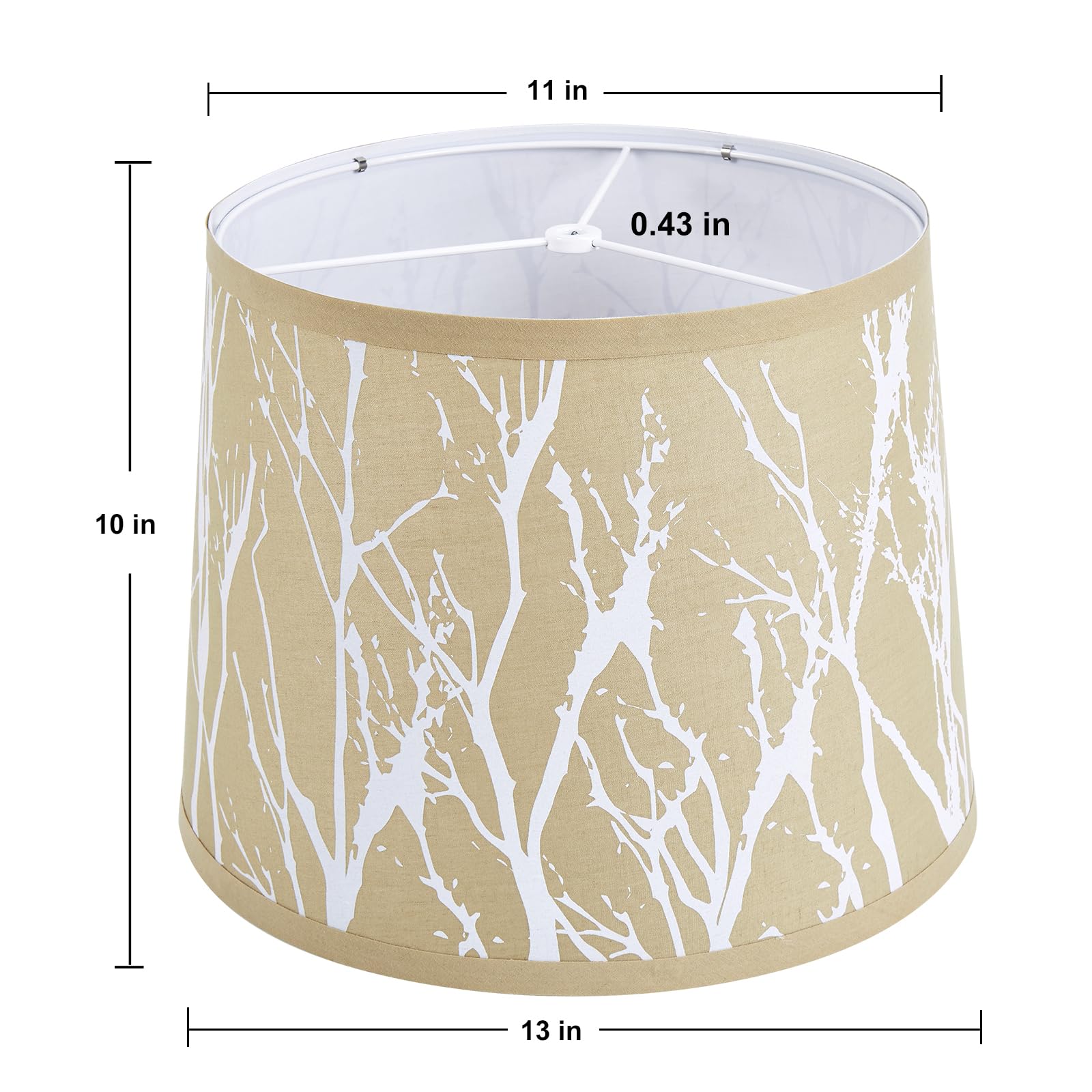 Bedside Lamp Shades Set Of 2 Replacement, Drum Lampshades, 12.7'' X 12.7'' X 10 Inches Lampshades For Table Lamp, Floor Lamp, Pe