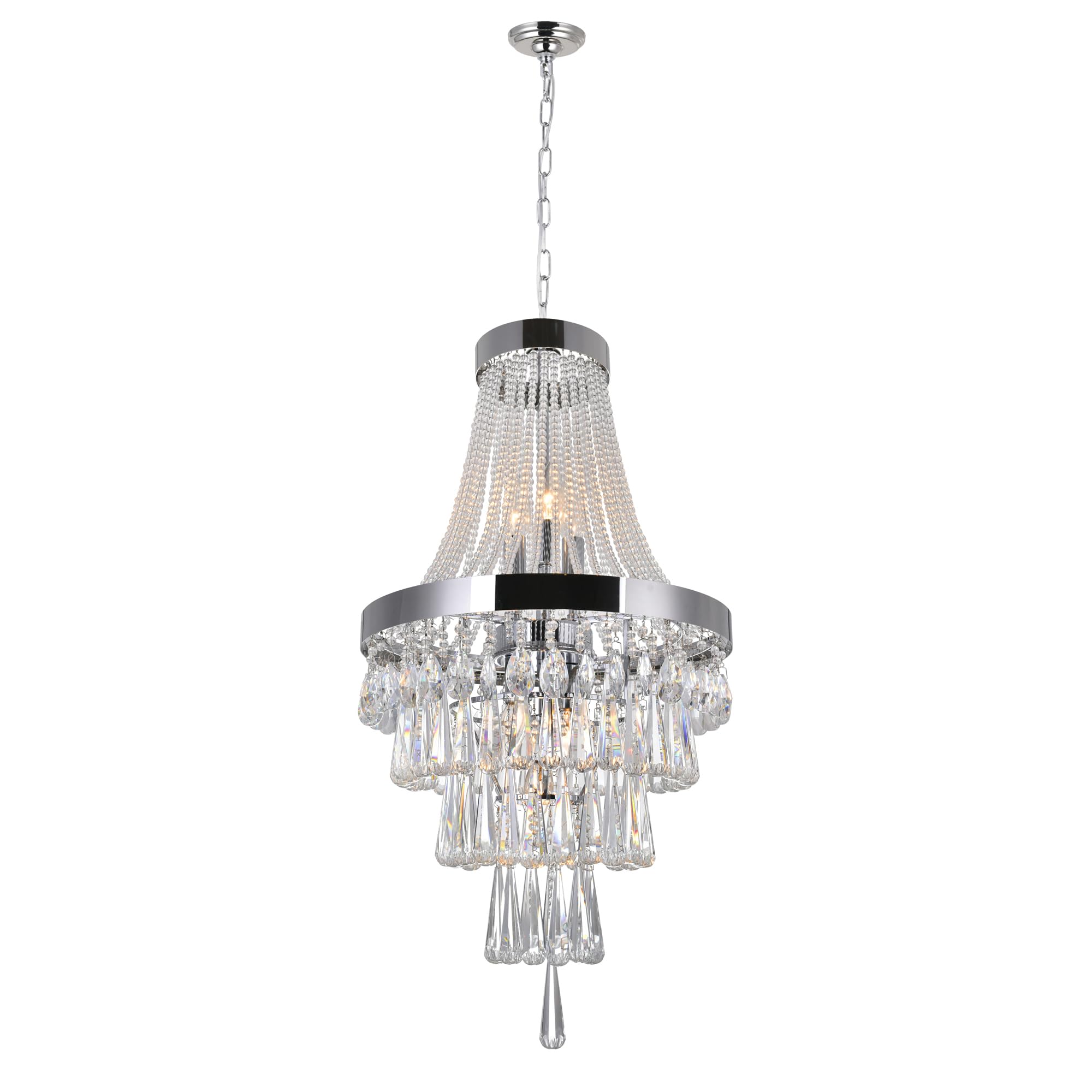 Cwi Lighting Vast 6-Light Chrome Chandelier - Modern Metal Design For Elegant Spaces