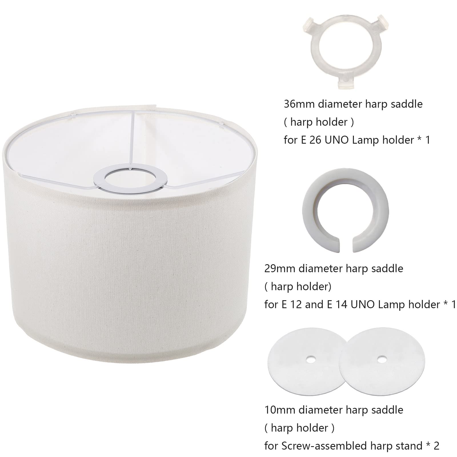 Cloth Lamp Shade Round Lamp Small Drum Lamp Shades Fabric Lampshades Barrel Lamp Shades For Table Lamps Floor Lamps (Beige)