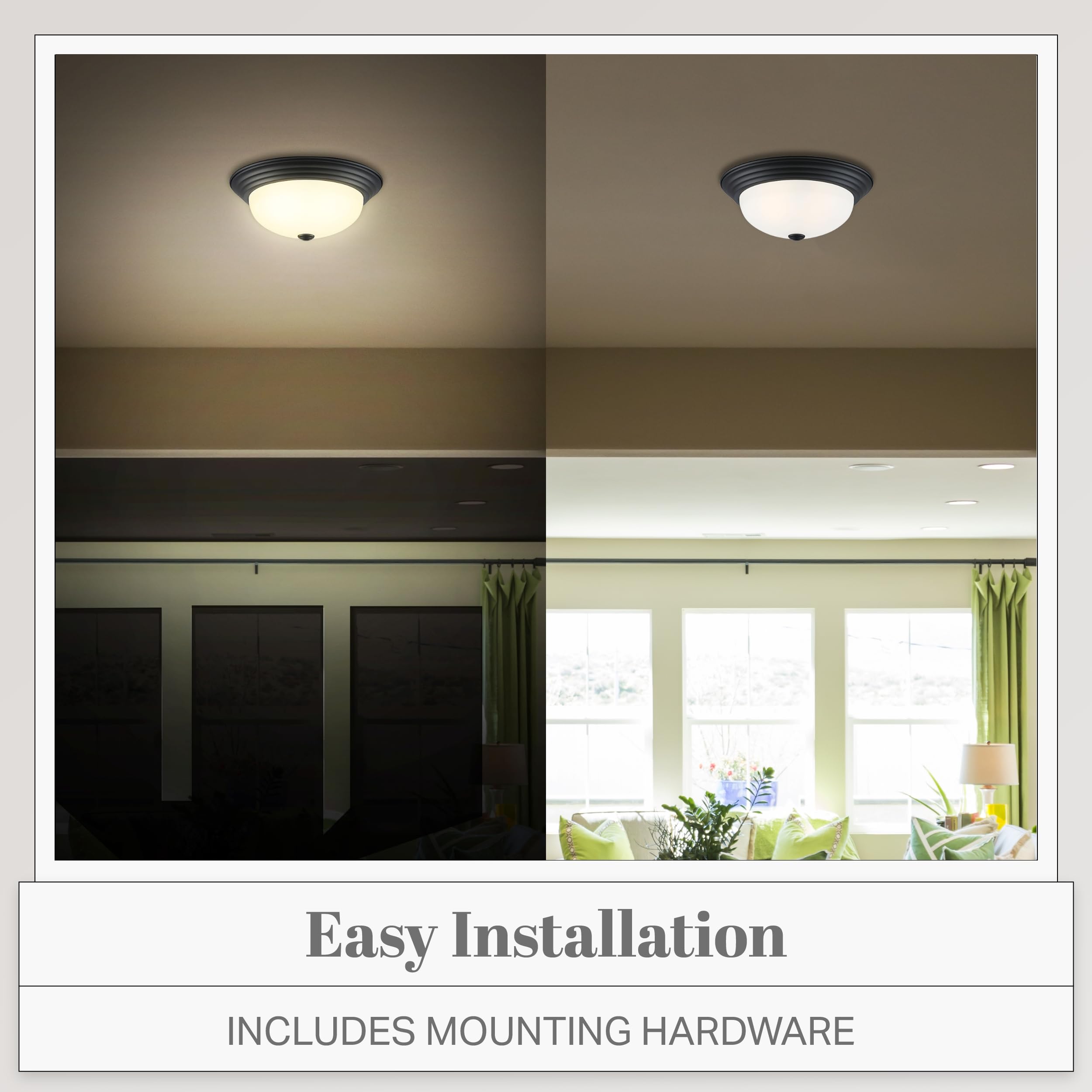 Designers Fountain 2-Light Flush Mount Ceiling Light, 13 Inch Lighting Fixture For Kitchen, Bedroom, Bathroom, And Hallway, Matt