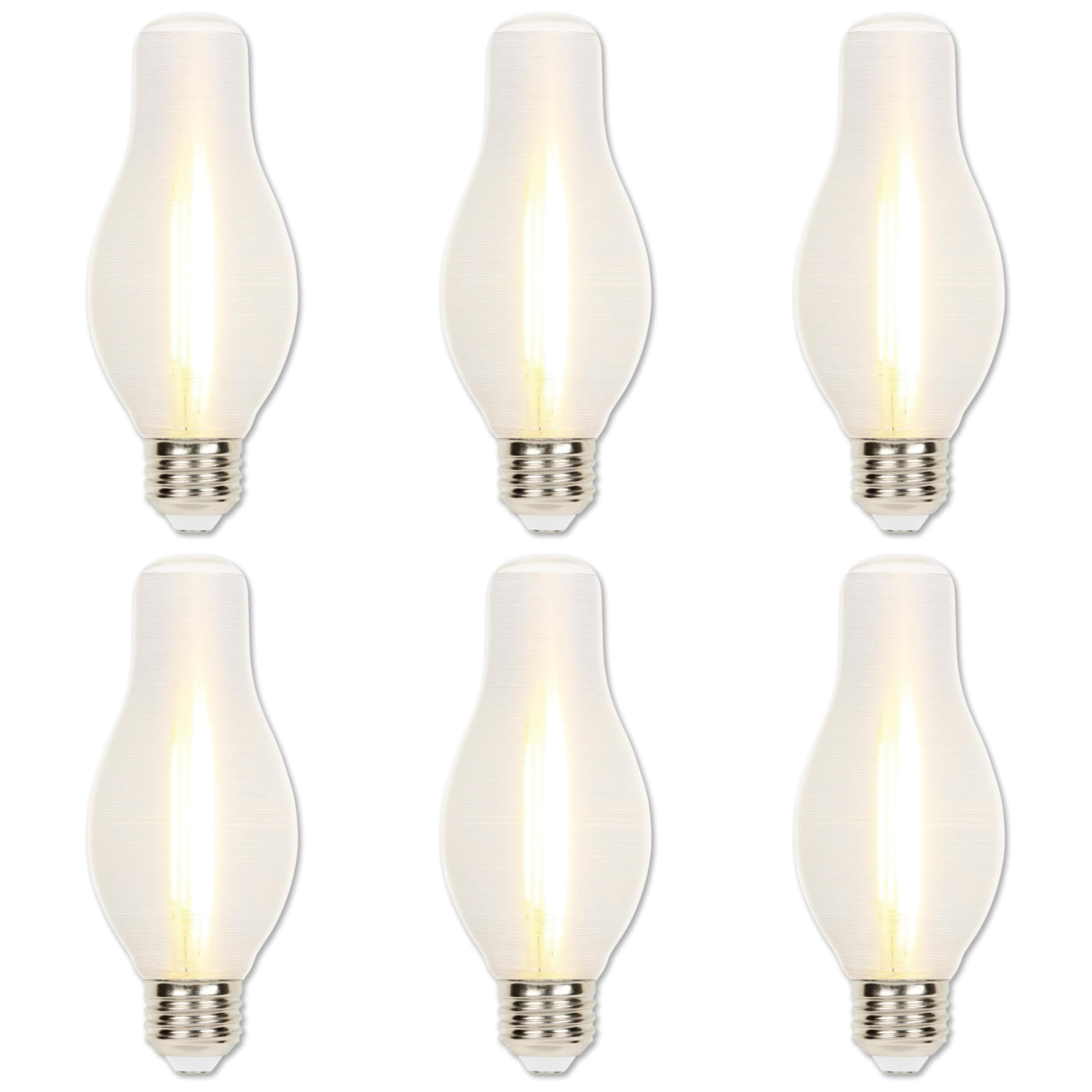 Westinghouse 5276020 6.5 Watt (60 Watt Equivalent) Glowescent H19 Dimmable Clear Spun-Satin Led Light Bulb, Medium Base, 6 Pack