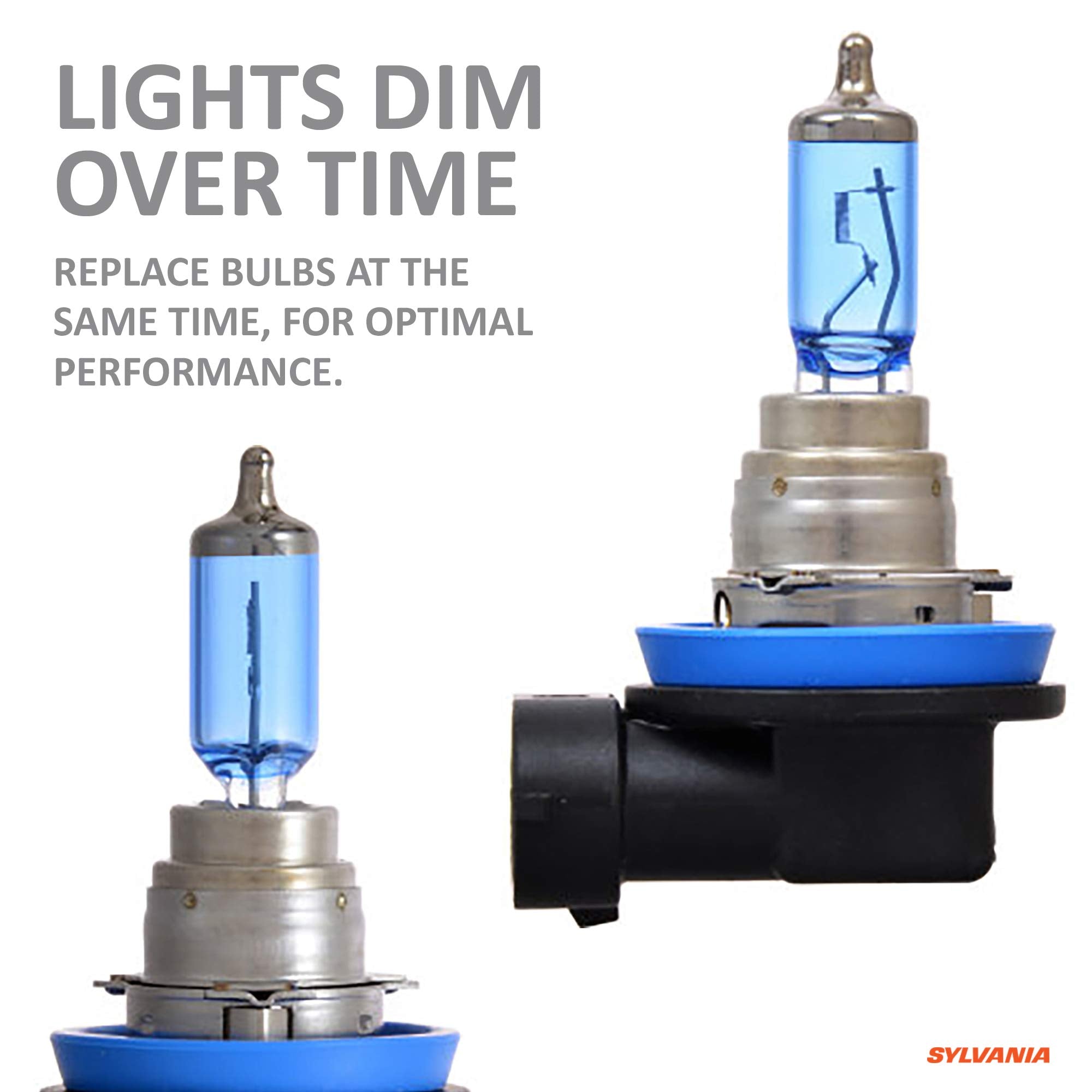 SYLVANIA H8 SilverStar zXe Fog Light Bulb - Bright White, 2-Pack, High Performance, Xenon Fueled, Model H8SZ.BB2