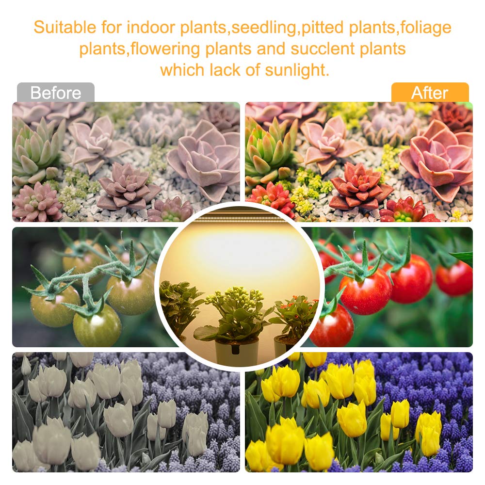 Mosthink LED Grow Light Strips Full Spectrum, Grow Lights for Indoor Plants with Auto On/Off Timer 8/12/16 Hours,4 Dimmable Leve