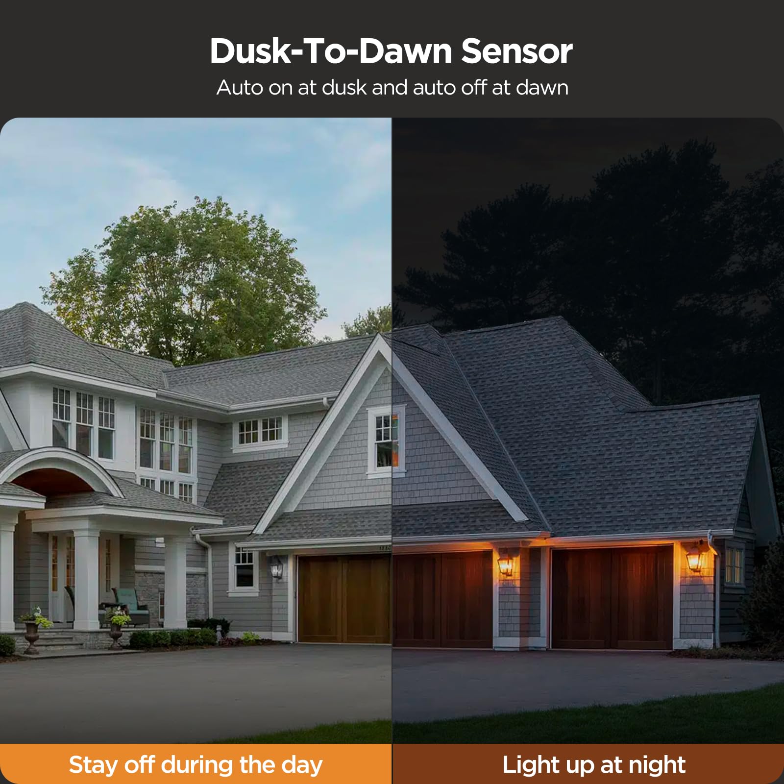 Vicstone Dusk to Dawn LED Flame Light Bulbs, 2 Pack E26, 4 Modes Flickering Effect for Halloween & Christmas Indoor/Outdoor Decor