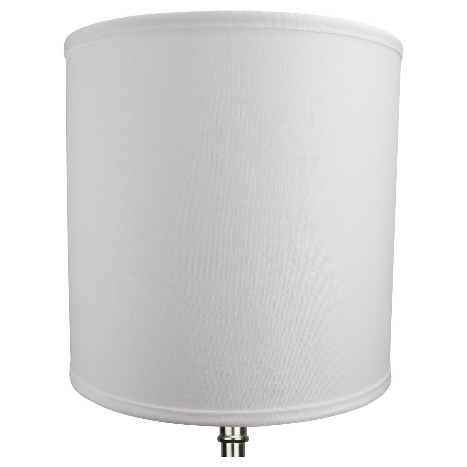FenchelShades.com Cylinder Drum Lampshade, 12in Top & Bottom Diameter, 12in Height, Linen, White, Model 12-12-12-W-L-WHI
