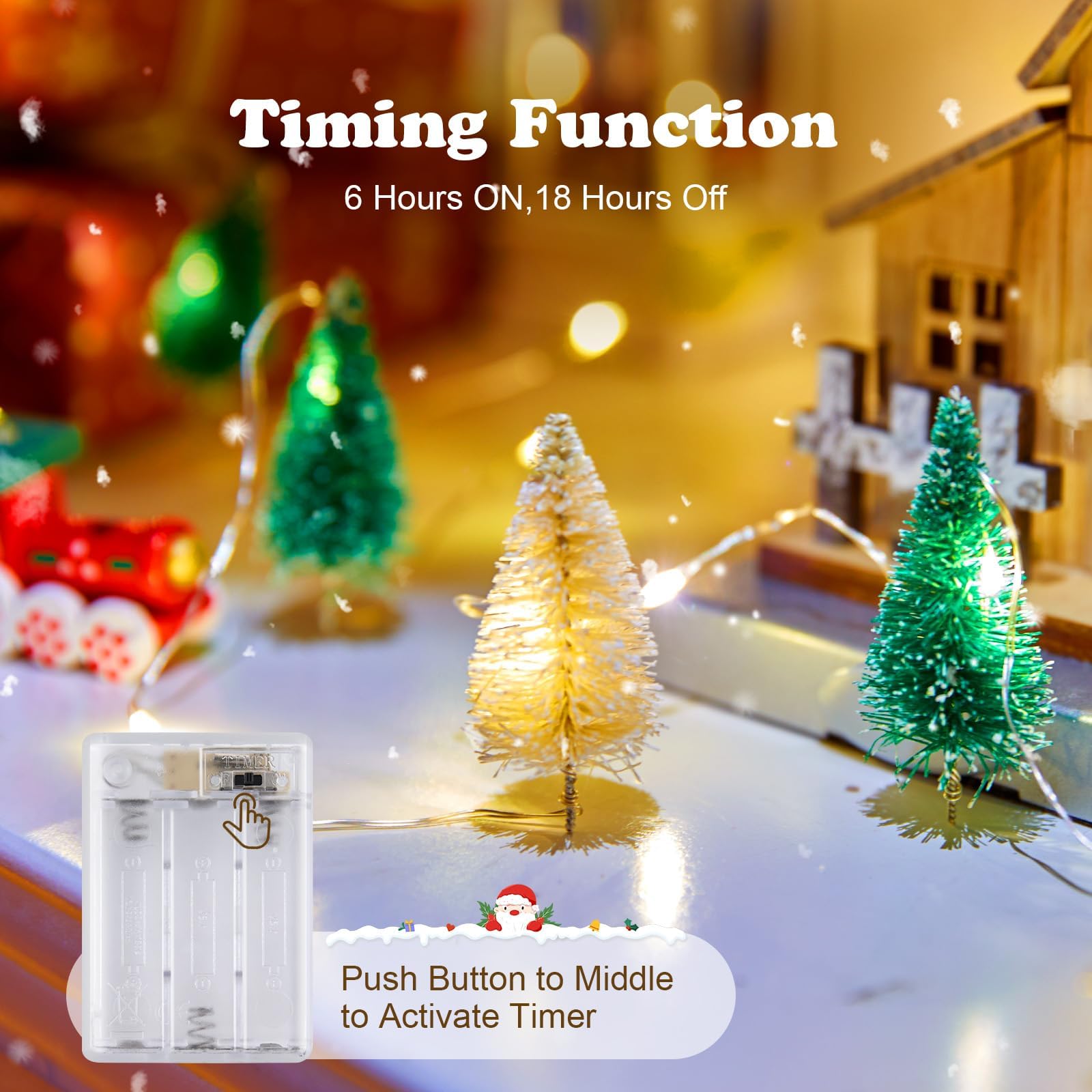 Brightown Fairy Lights Battery Operated With Christmas Tree, 6.5 Ft 20 Led String Lights With Timer, Warm White Fairy Lights For