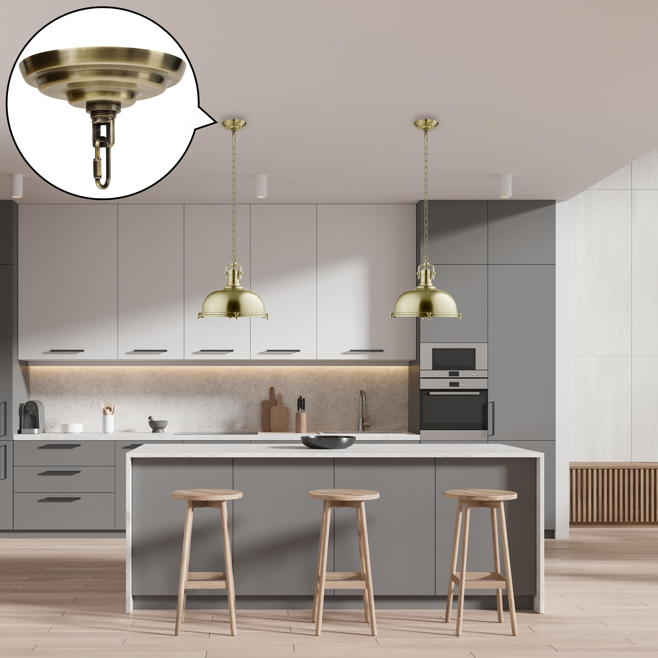 Mayomajo 2 Pack Of 5-5/16 Inches Light Canopy Kit  Heavy Duty Replacement Cover Plate With Mounting Hardware For Chandelier  Pendant Lighting & Swag Light (Bronze  5-5/16 Inch Canopy)