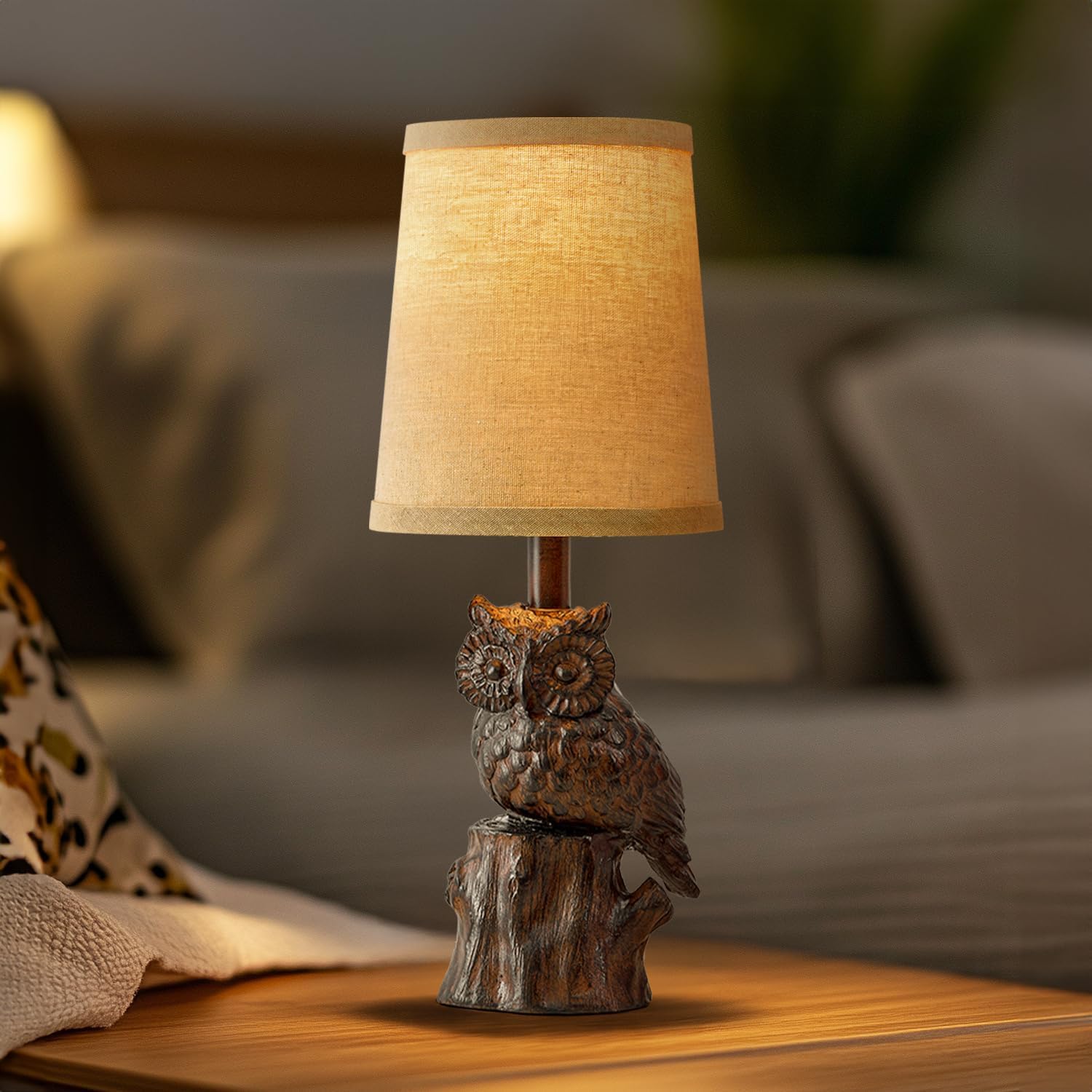 G-Safava 14.25'' Small Table Lamps Set Of 2 Table Lamps For Living Room Bedroom Owl Lamps For Home Decor Rustic Farmhouse Lamp V