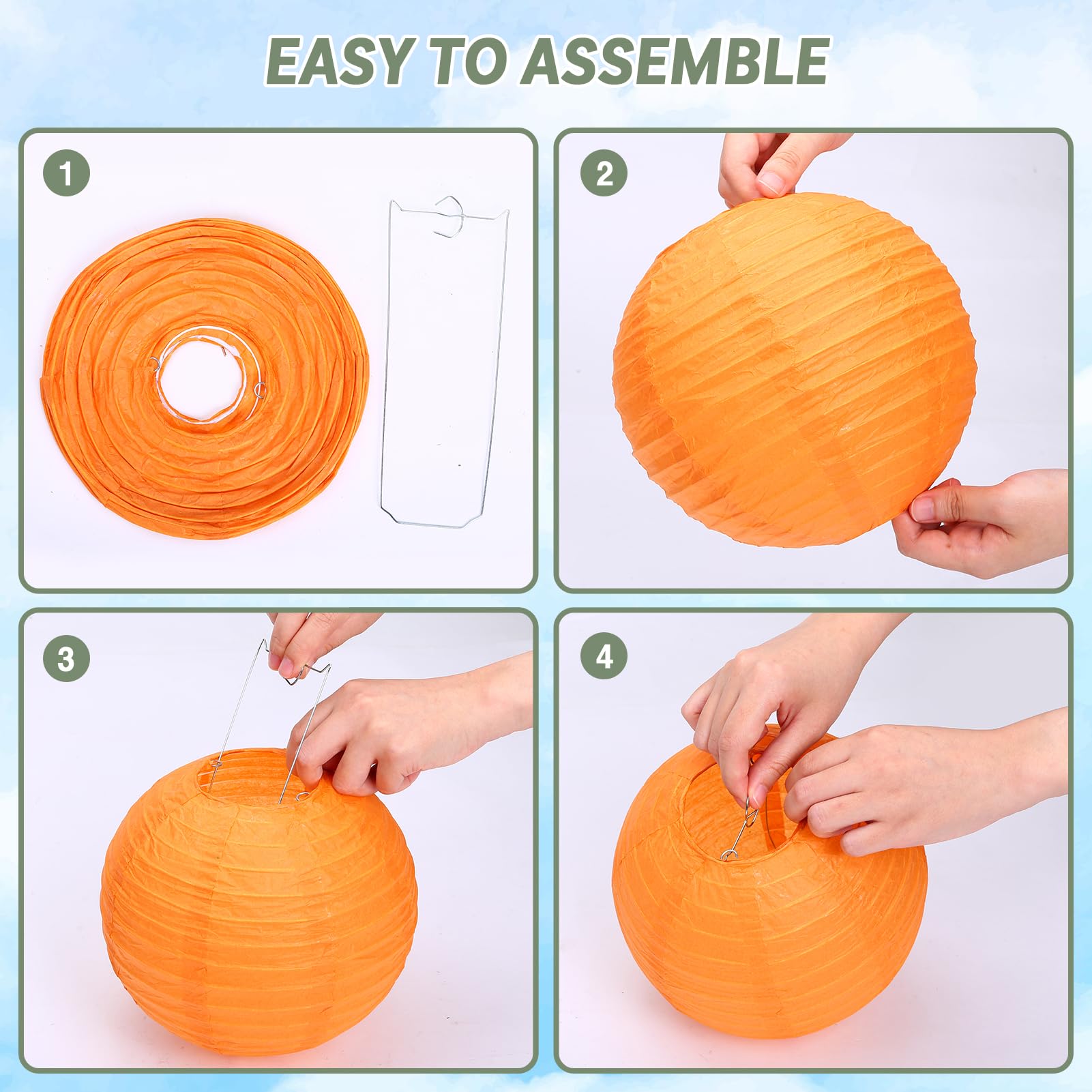 Lihao 20Pcs 10&quot; Multi-Color Paper Lanterns - Decorative Hanging Lamps For Home, Parties, Weddings