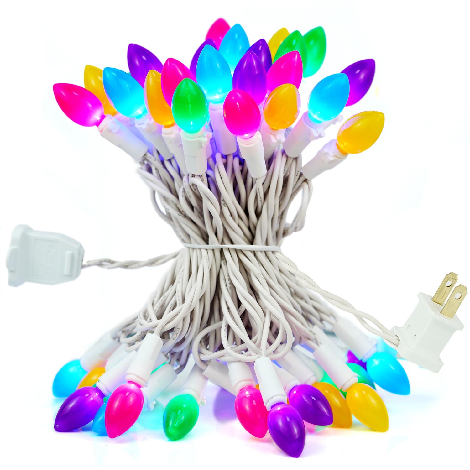 BOHON Easter Lights String, 50 LED 17FT Multi Color Fairy Lights, White Wire, Model BH-KLC4P50L
