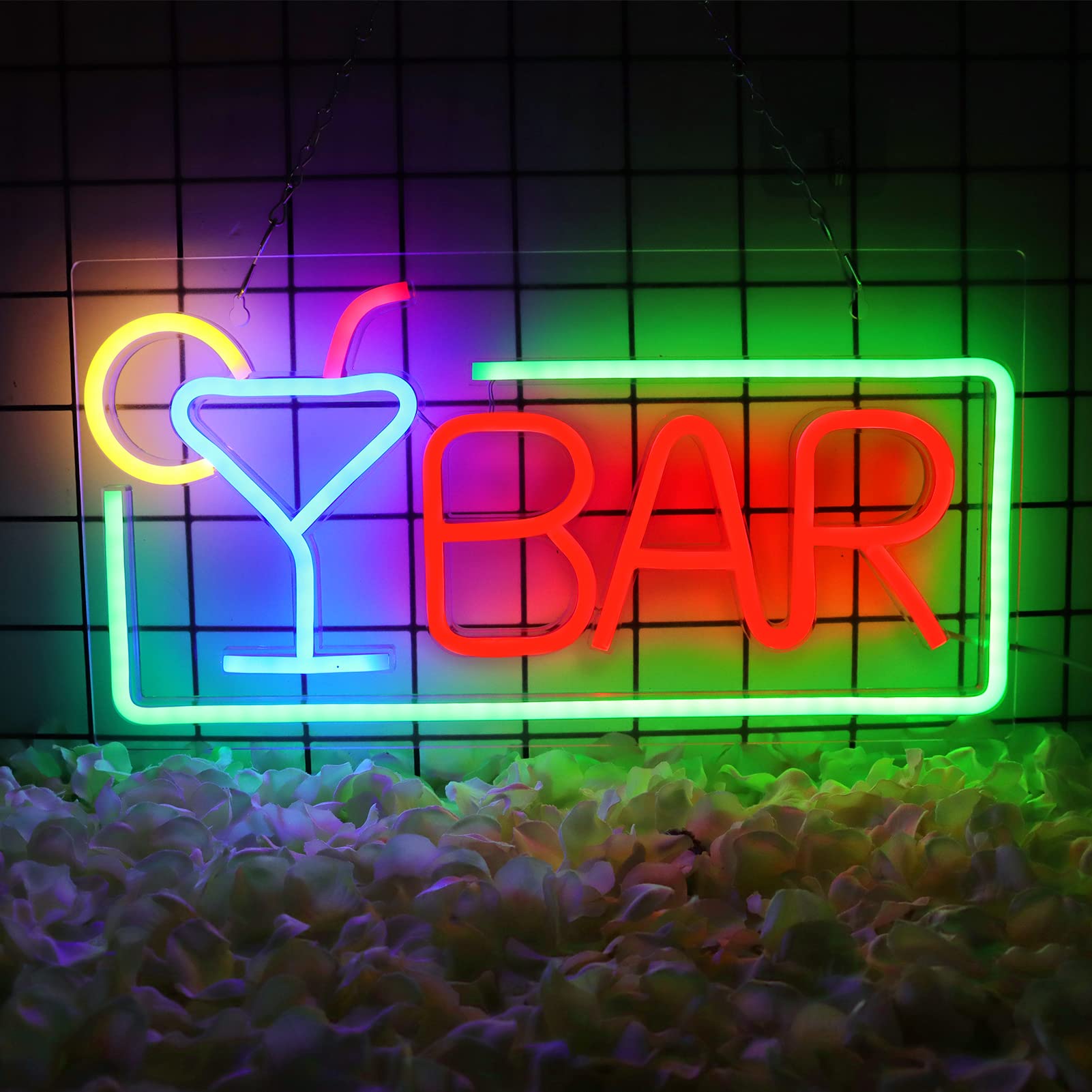 JFLLamp Neon Sign - Wrench Garage LED Wall Decor, Acrylic, 12.2x13.1 Inch, White, Model Wrench Garage-001