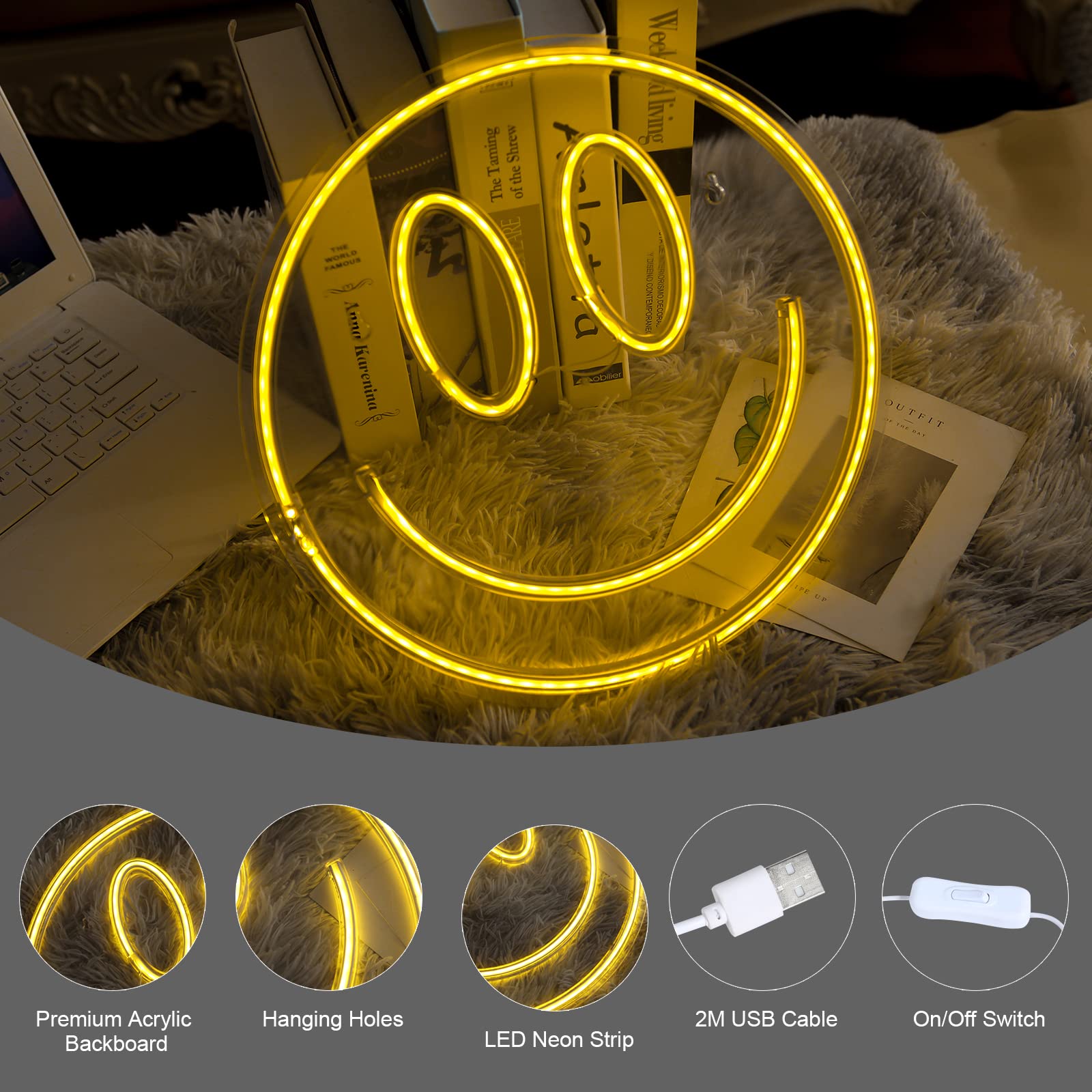Fionnuar Neon Sign Art Light - Decorative LED Wall Decor for Parties - 16inx7in - Multi Color - Model aa473f20-a1e5-4a2c-89