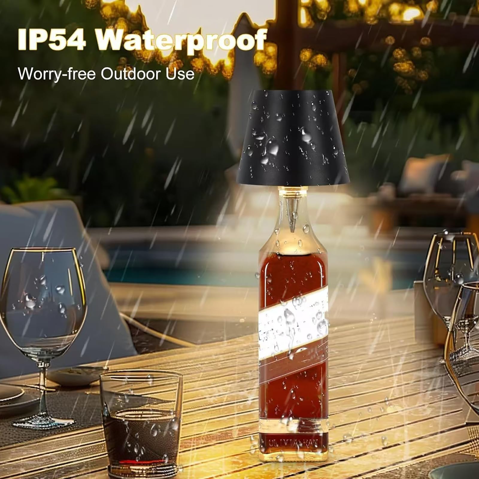 Neioaas Wireless Bottle Lamp, 2025 New 3 Color Stepless Dimming Wireless Wine Bottle Lamp, Led Touch Rechargeable Wine Bottle Li