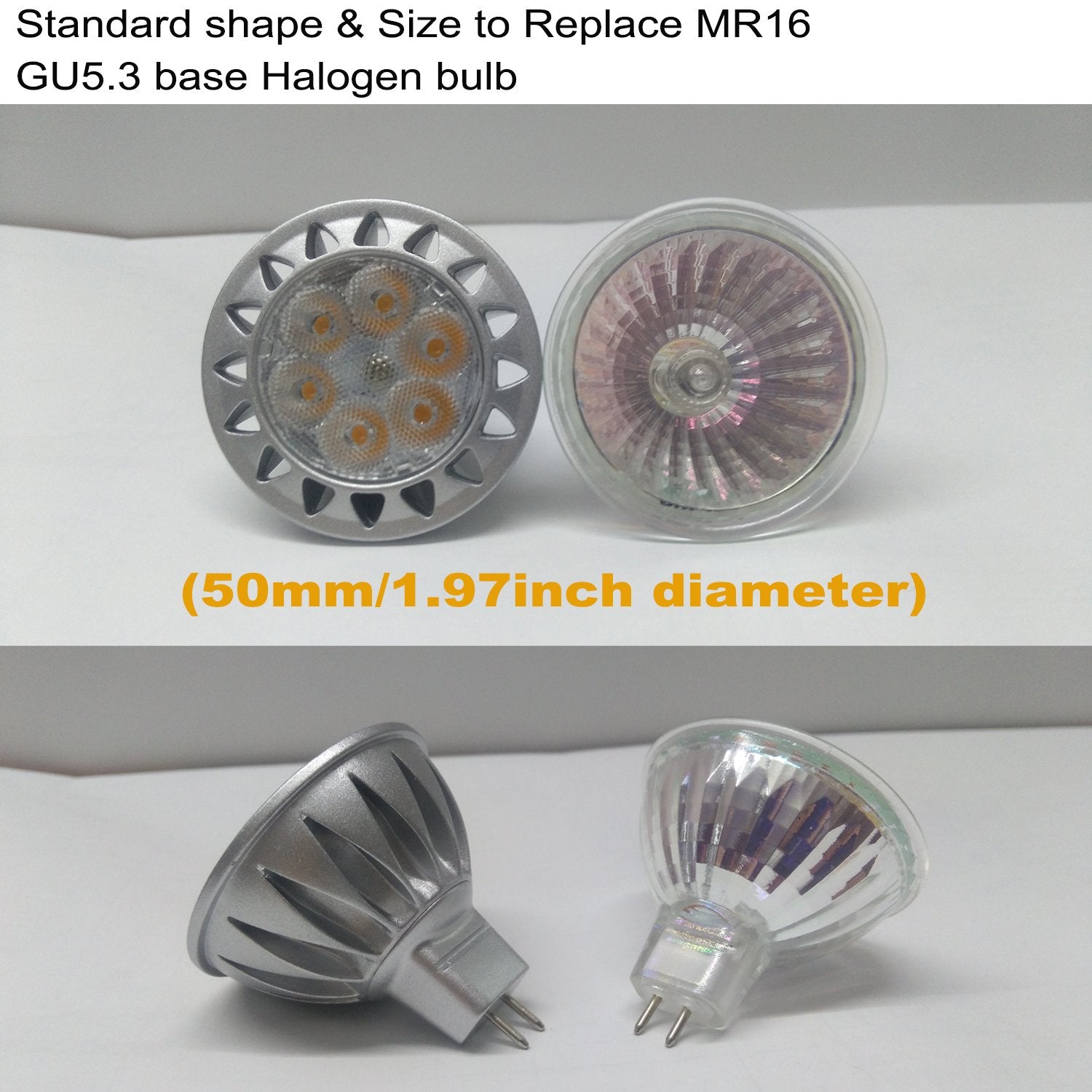 ALIDE MR16 LED Bulbs 7W Warm White 2700K 560lm 12V 6 Pack, Aluminum, Model ALD0619D