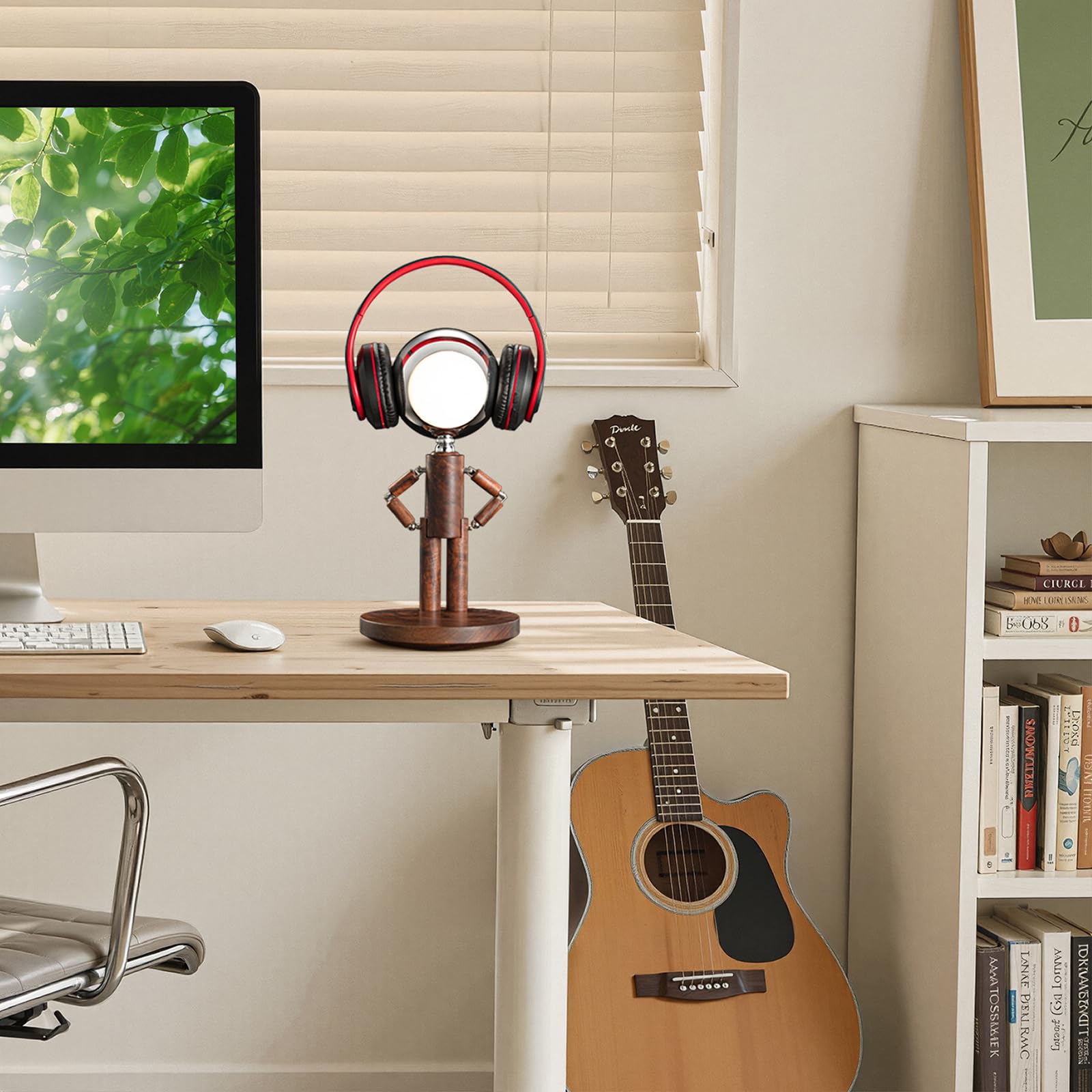 Vadifula Cordless Table Lamp  Rechargeable Wooden Table Lamp With Touch Control & Adjustable Brightness  Cordless Decorative Bedside Lamp For Bedroom  Home Decor & Unique Gifts  Black Walnut