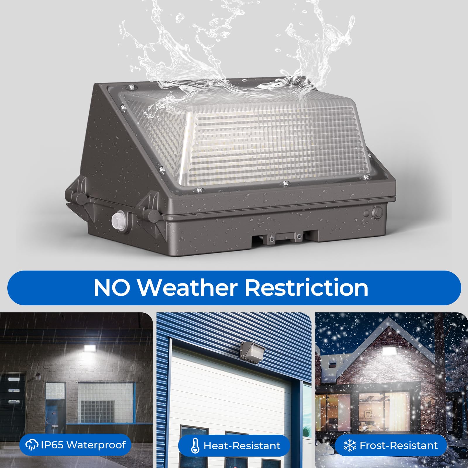 CINOTON LED Wall Pack Light 120W with Dusk-to-Dawn Sensor, 16000LM, IP65 Waterproof, Brown, Model: Wall Lights-Sensor-120W