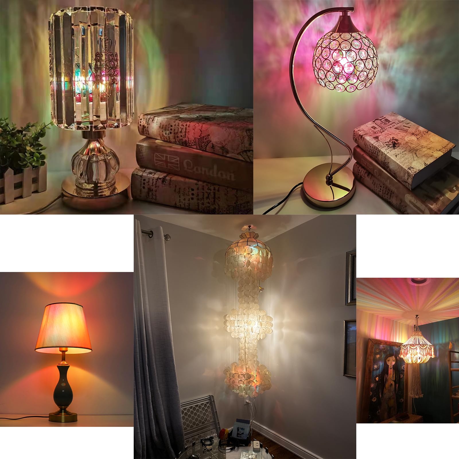 VALUCKY Dimmable Stained Glass LED Bulb, 3.5W E26 Base, A19/A60, 2 Pack, Festive Color for Home & Party Decoration