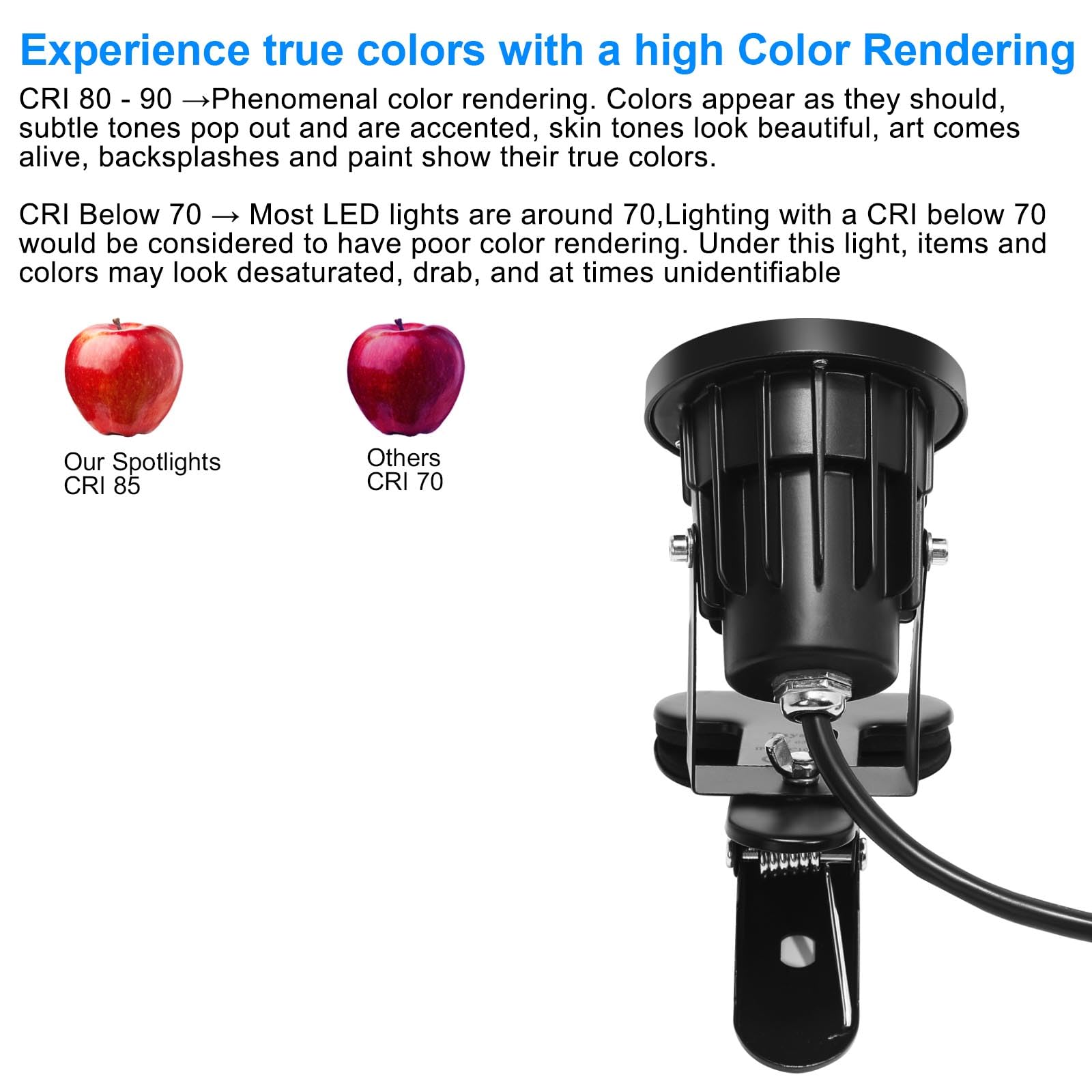 Taysing LED Spot Lights 7W Waterproof with Remote Control, 3 Color Temperatures, Aluminum, Model TSSL007, 2 Pack