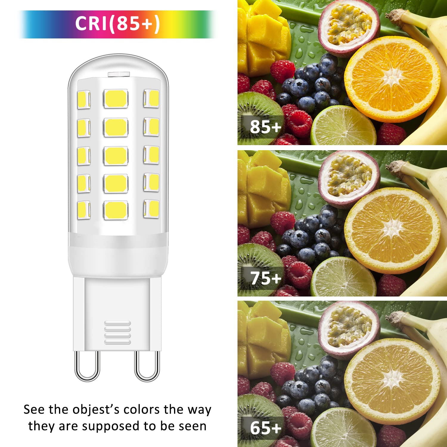 Ugvmn G9 Led Bulbs 5W, No Flicker T4 G9 Bi Pin Base 6000K Daylight White, G9 Socket Chandelier Light Bulbs, 40W Halogen Bulbs Re