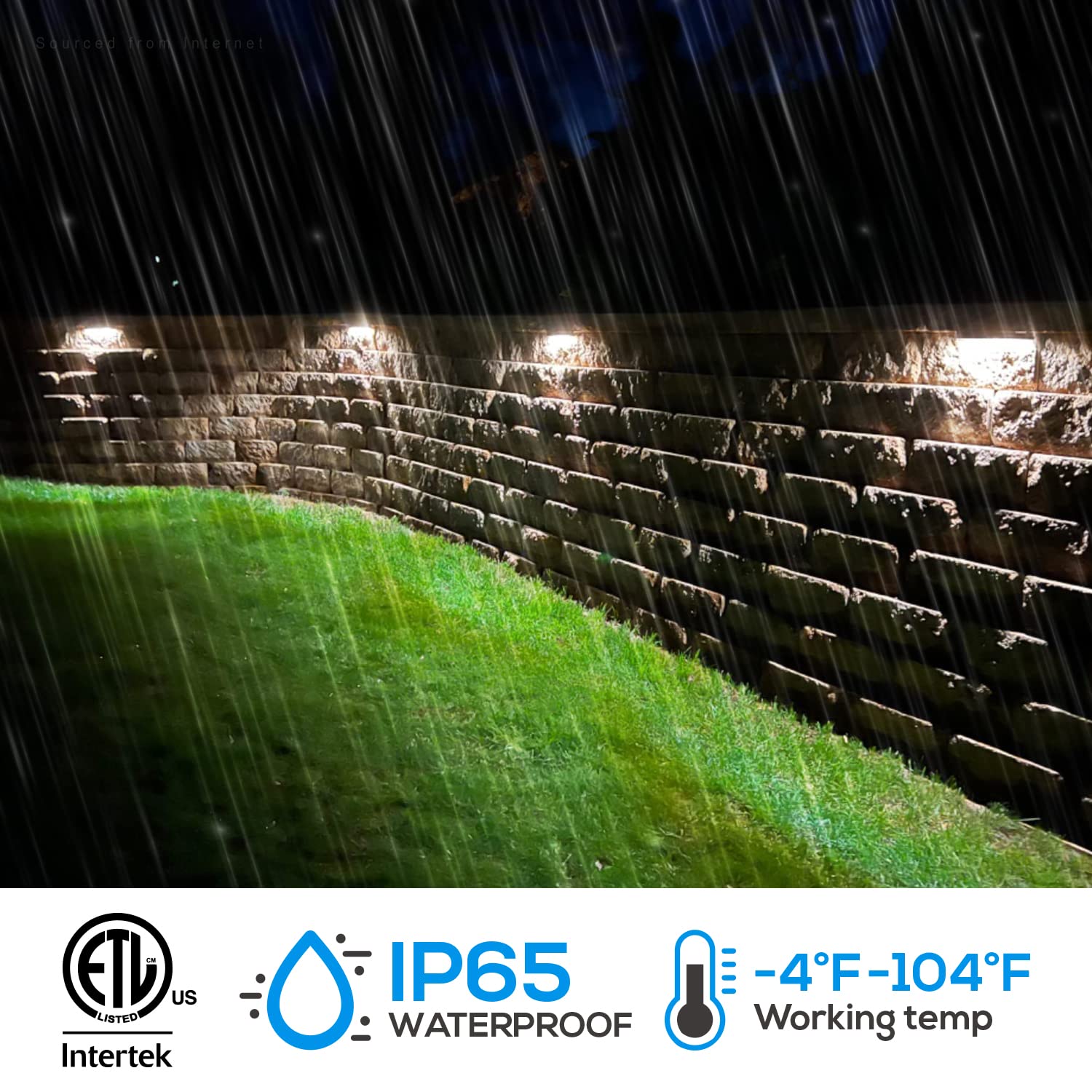 LEONLITE 12 Inch LED Hardscape Lighting, 5CCT, 7W Low Voltage, Die-Cast Aluminum, Model 70578, Outdoor Step Light
