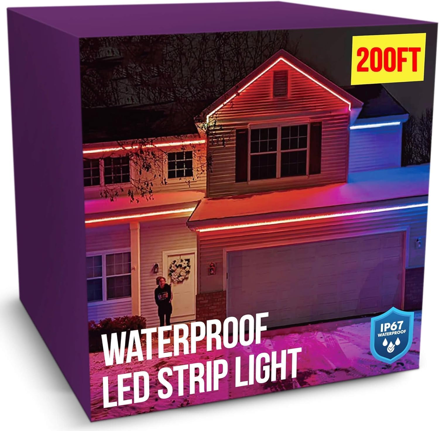 SIFWEX LED Strip Lights 200ft Waterproof IP68 Color Changing Music Sync Remote Control Multicolor