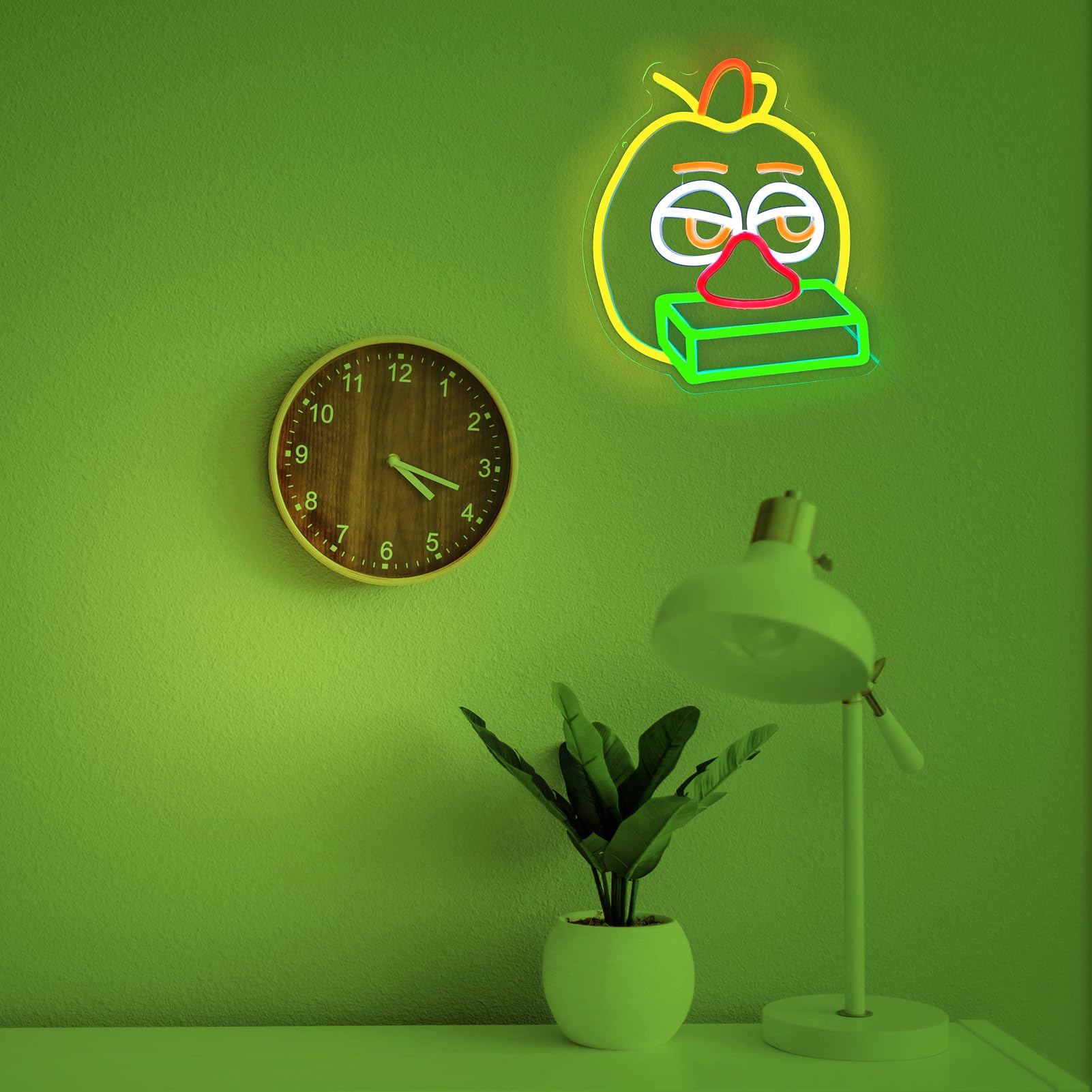 NAIYISI Playful Chicken Neon Signs for Wall Decor, Anime LED Light for Bedroom, Kids Room, Birthday Decorations, USB Powered, Y