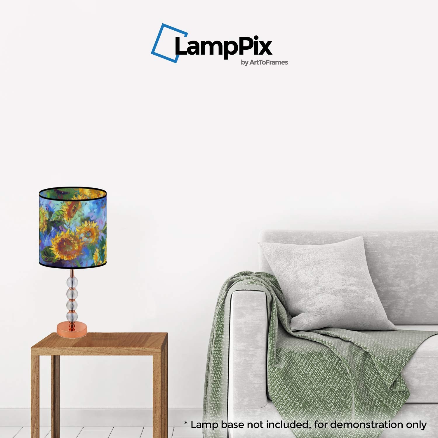 Lamppix 10.00 Inch Table Lamp Shade - Sunflower Collage Canvas Desk Lampshade (Spider Fitting)