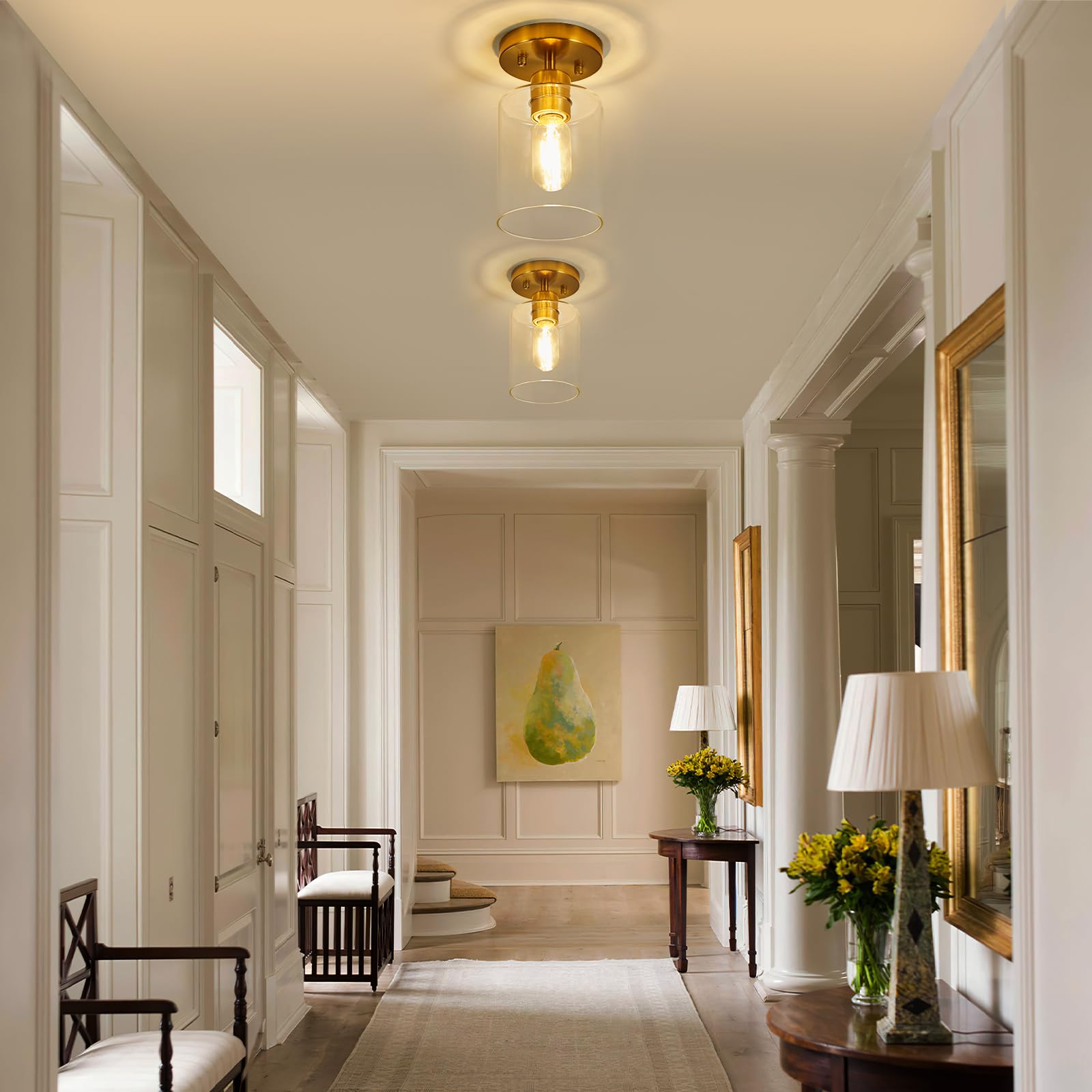 Gold Ceiling Light 1-Light Kitchen Lighting Fixtures Ceiling Over Sink Lighting Fixtures Kitchen Small Ceiling Light Fixture Bra