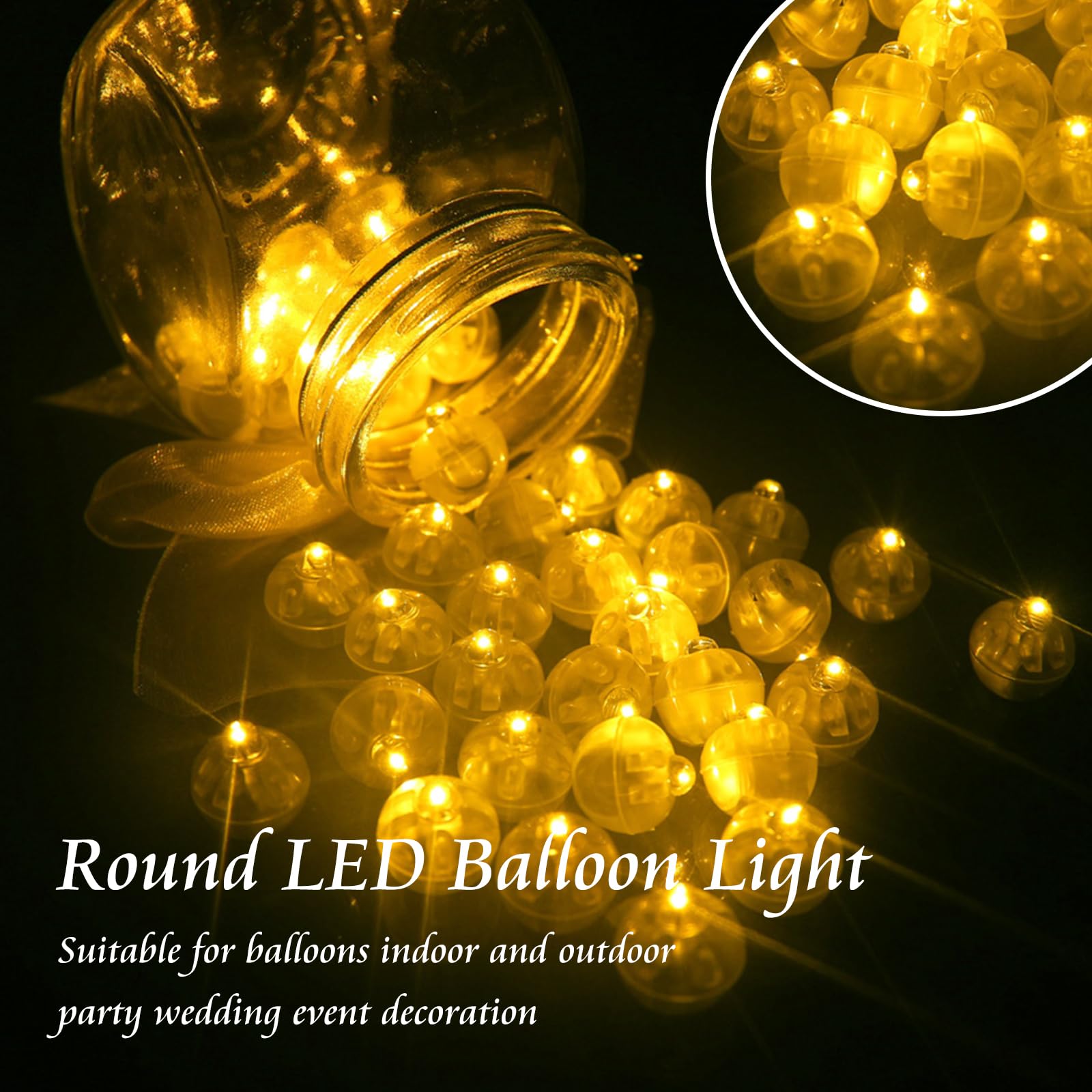 Chzk 200Pcs Balloon Lights Warm White Mini Led Lights Round Long Standby Time Multicolor Ball Lamps Paper Lantern Balloon Liamps