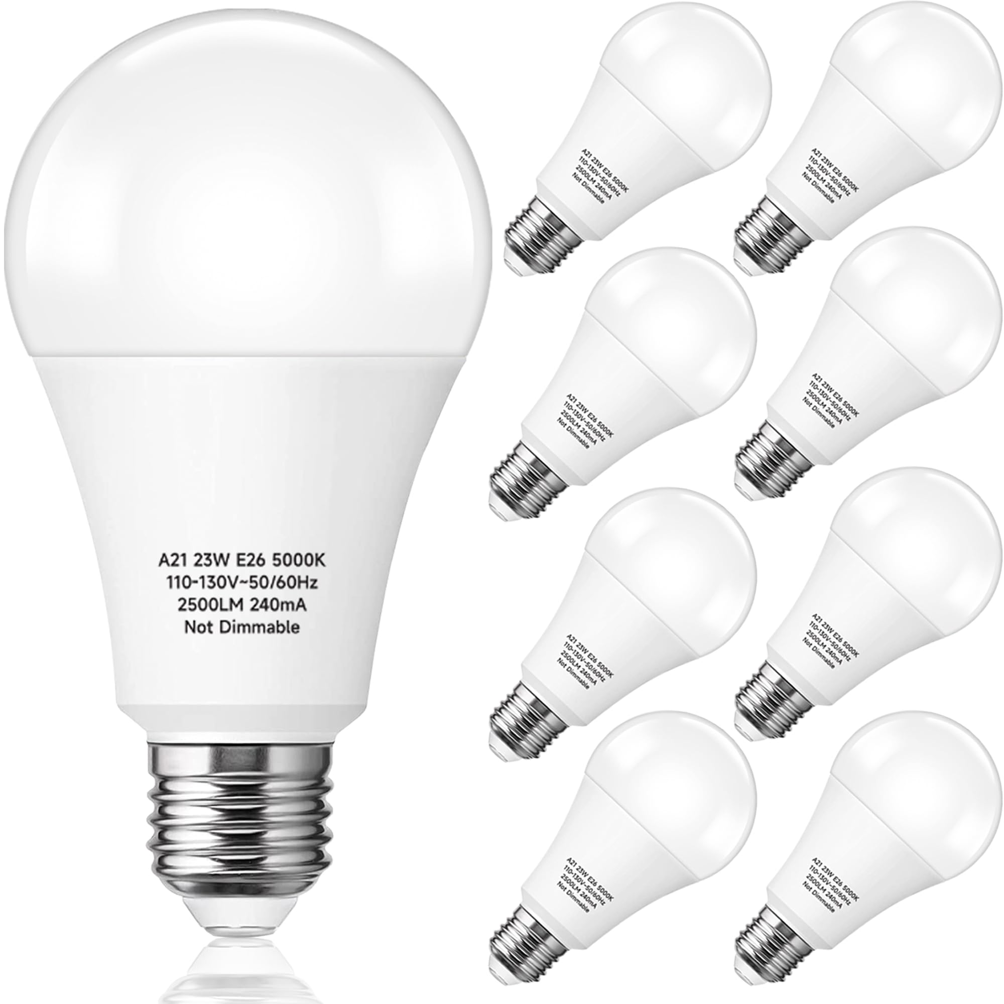 150-200W Equivalent Led Light Bulb, A21 23W Bright Led Bulb 2500 Lumens, Daylight White 5000K E26 Base Light Bulbs For Home, Off