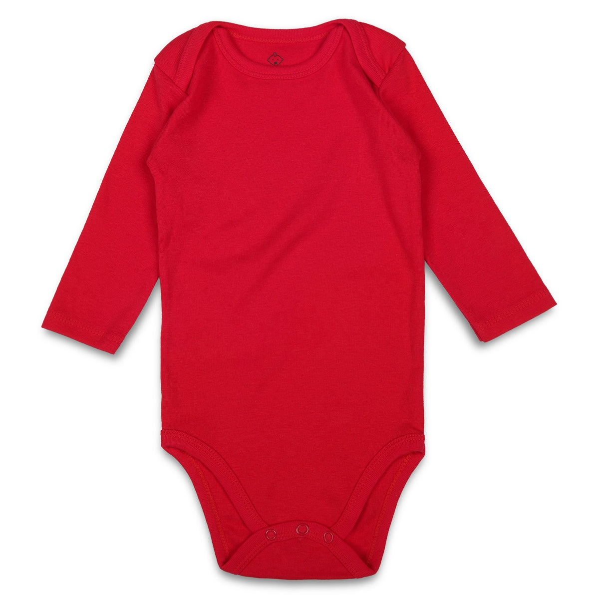 Romperinbox Unisex Solid Baby Bodysuit 0-24 Months (6-9 Months, Red Long Sleeve)