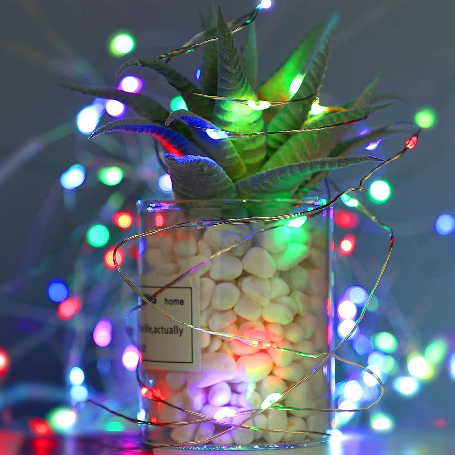 Sanniu Led Fairy Lights Battery Operated, 6 Packs Mini Battery Powered Copper Wire Starry String Lights For Christmas,Bedroom,Wedding,Parties,Patio,Indoor,Home Decoration (5M/16Ft Multicolor)
