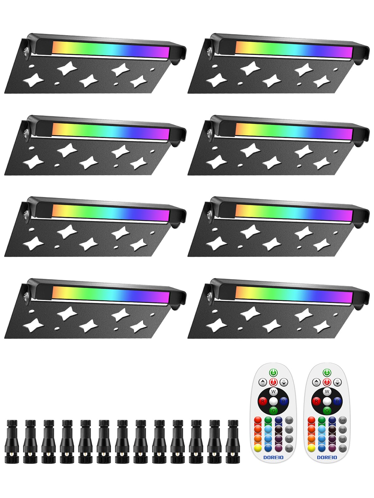 Doreio 5W Rgbw Led Hardscape Lighting - 8 Pack Ip68 Waterproof Color Changing Paver Lights