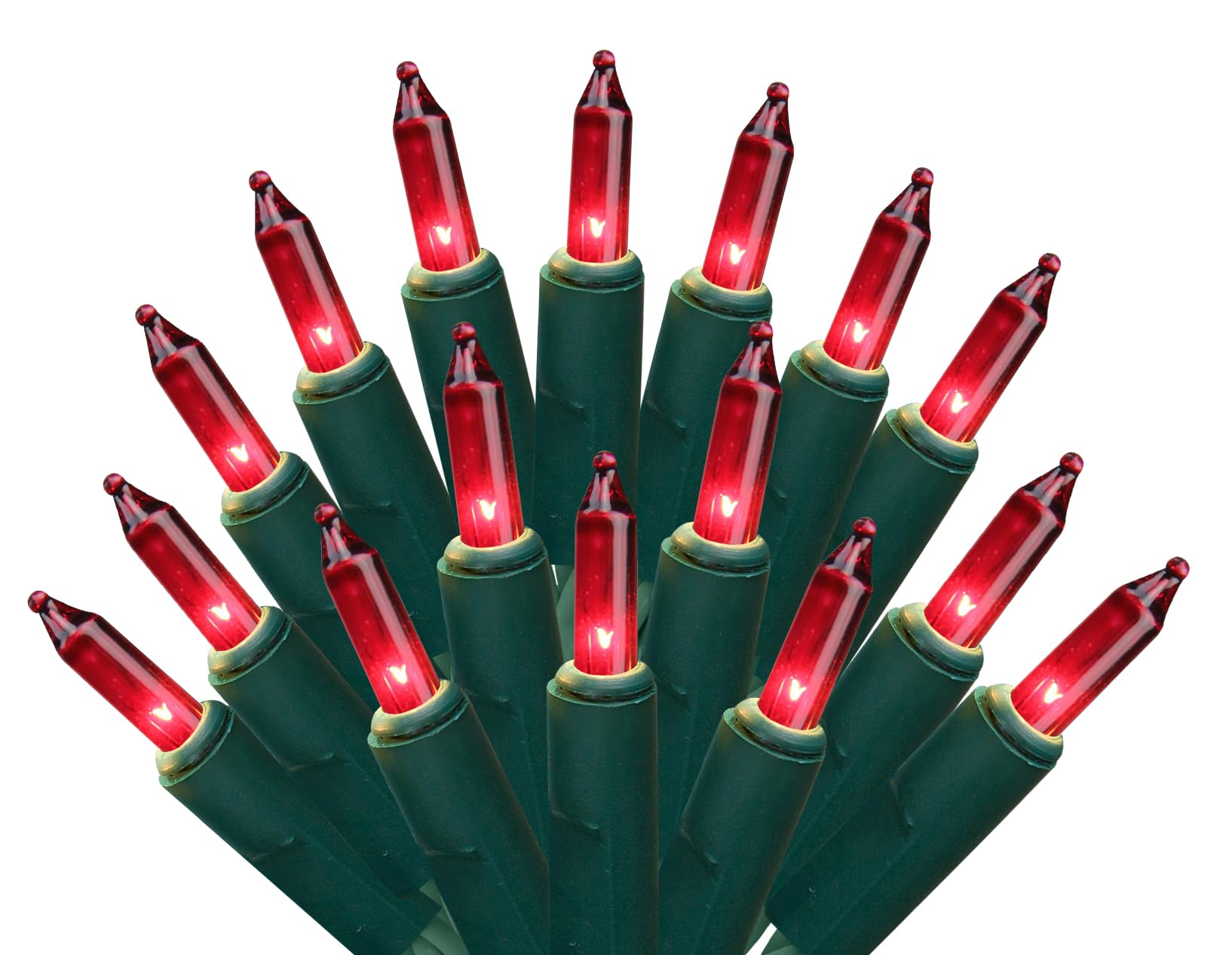 Holiday Pride Red Christmas Tree Lights with Green Wire - 100 Count Red Christmas Lights String - 22.6 Ft - Indoor and Outdoor U