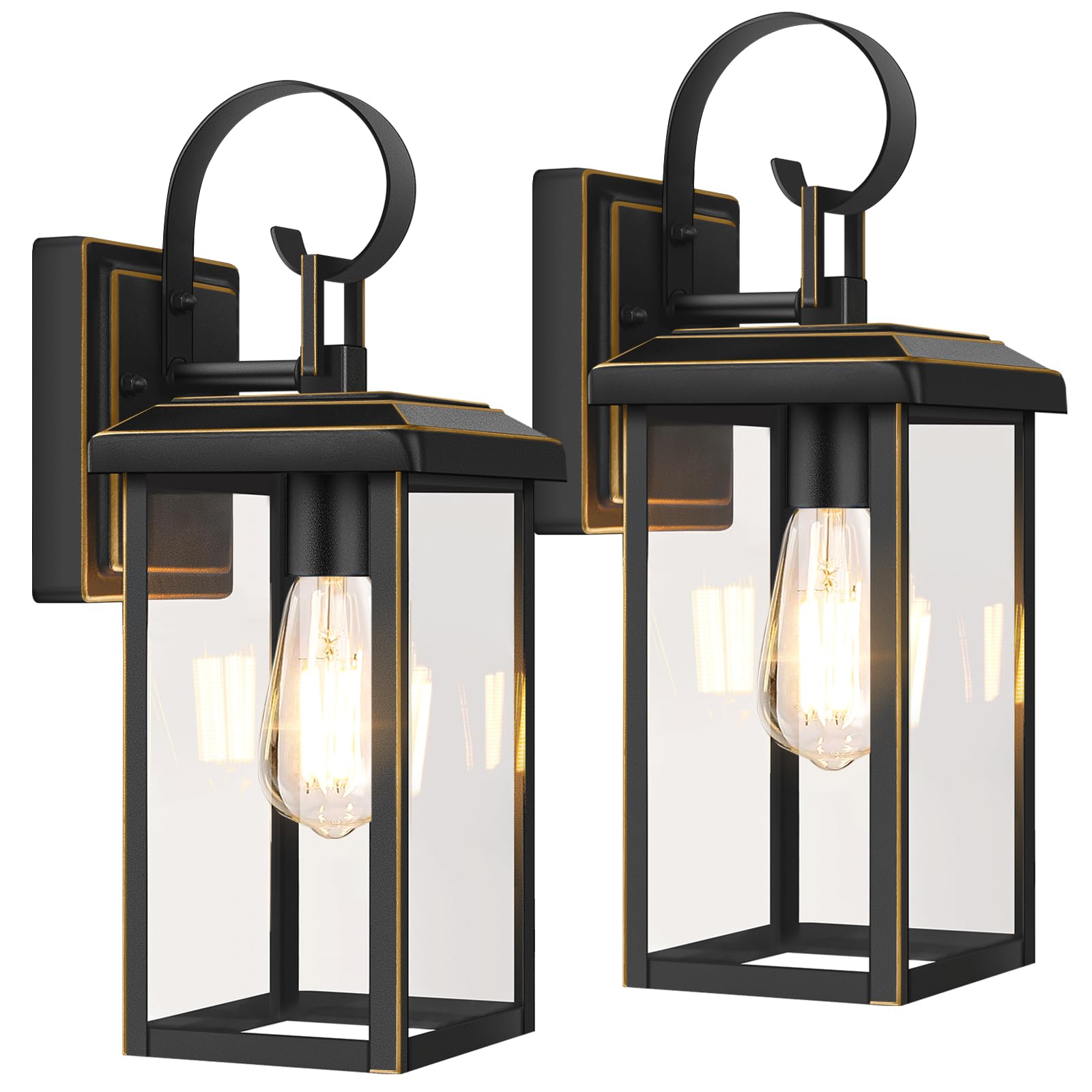 BesLowe 2-Pack Outdoor Wall Light Fixtures  15 Exterior Lighting Fixtures Wall Mount  Waterproof Porch Lights Outdoor Wall Sconces Lanterns  Modern Outside Lights for House Front Door Garage  Bronze