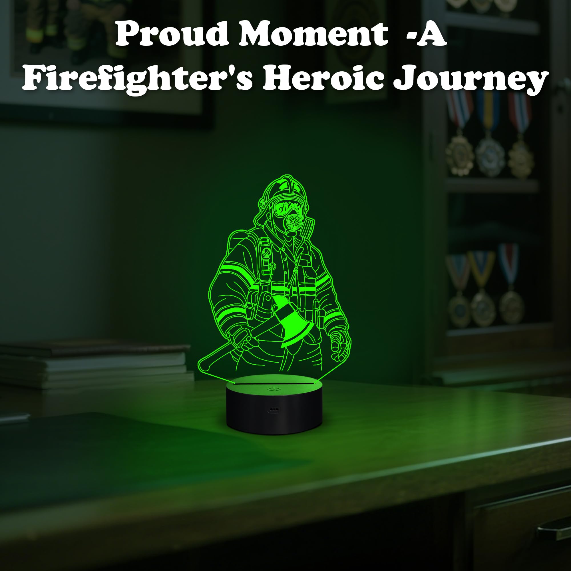 Anywin Firefighter Night Light - 16 Color Changing, Timer & Dimmer - Creative Gift for Men - Model DL-AW1032 - Fireman Color