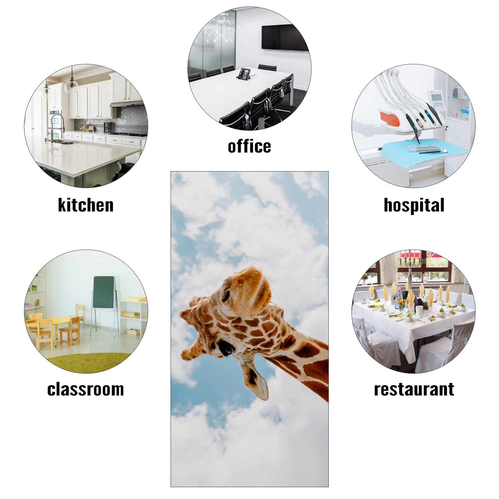 BIROSVSY Fluorescent Light Covers for Classroom - 2x4ft Backlit Film, Giraffe Design