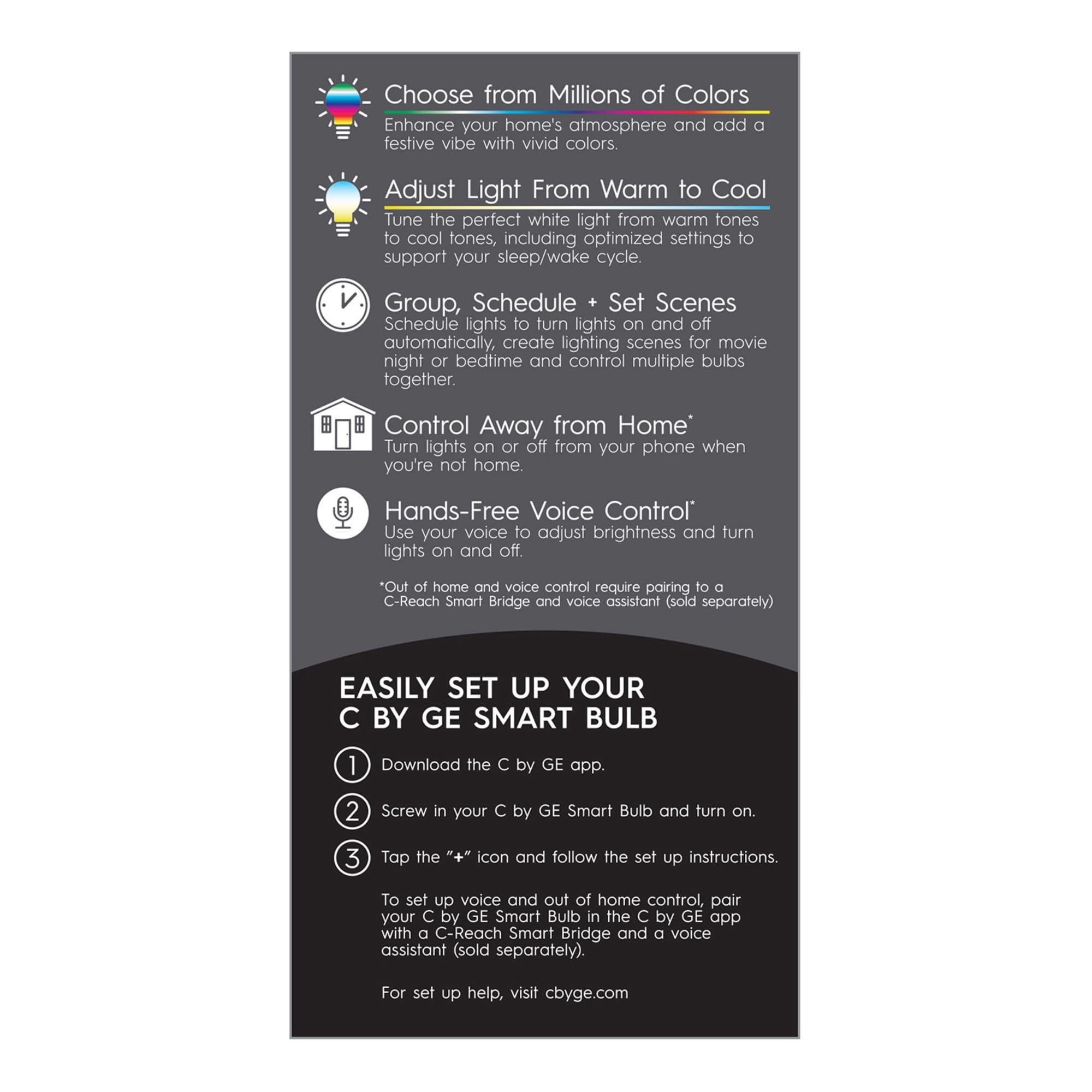 GE Lighting Smart LED Light Bulbs, Bluetooth, Full Color, 2 Pack, Model CLEDA1911C2/ST-2P, Alexa & Google Assistant Compatible