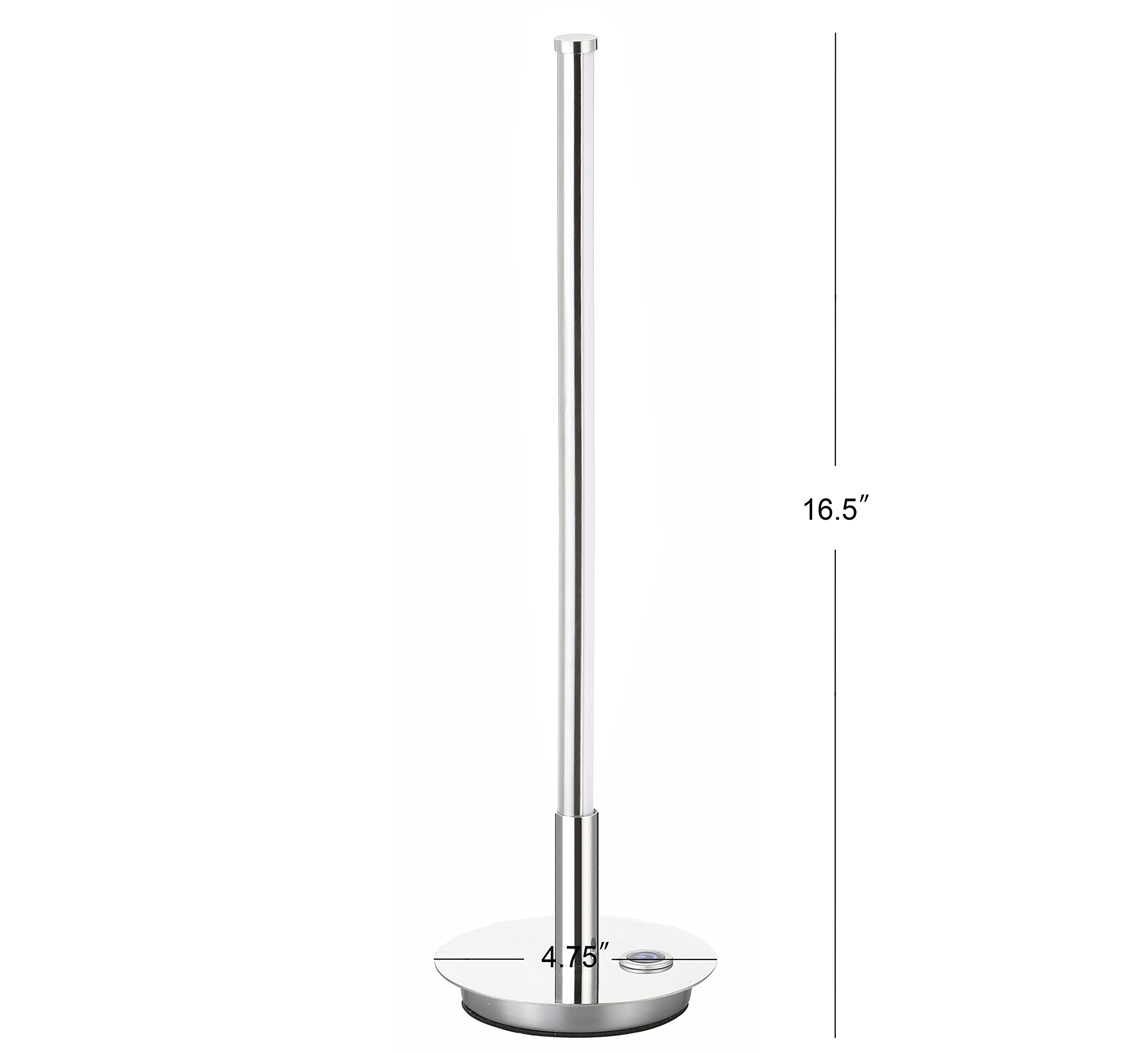 JONATHAN Y Keira LED Table Lamp, 16.5" Modern Chrome Metal Design, Model JYL7002A for Bedroom, Living Room, Office