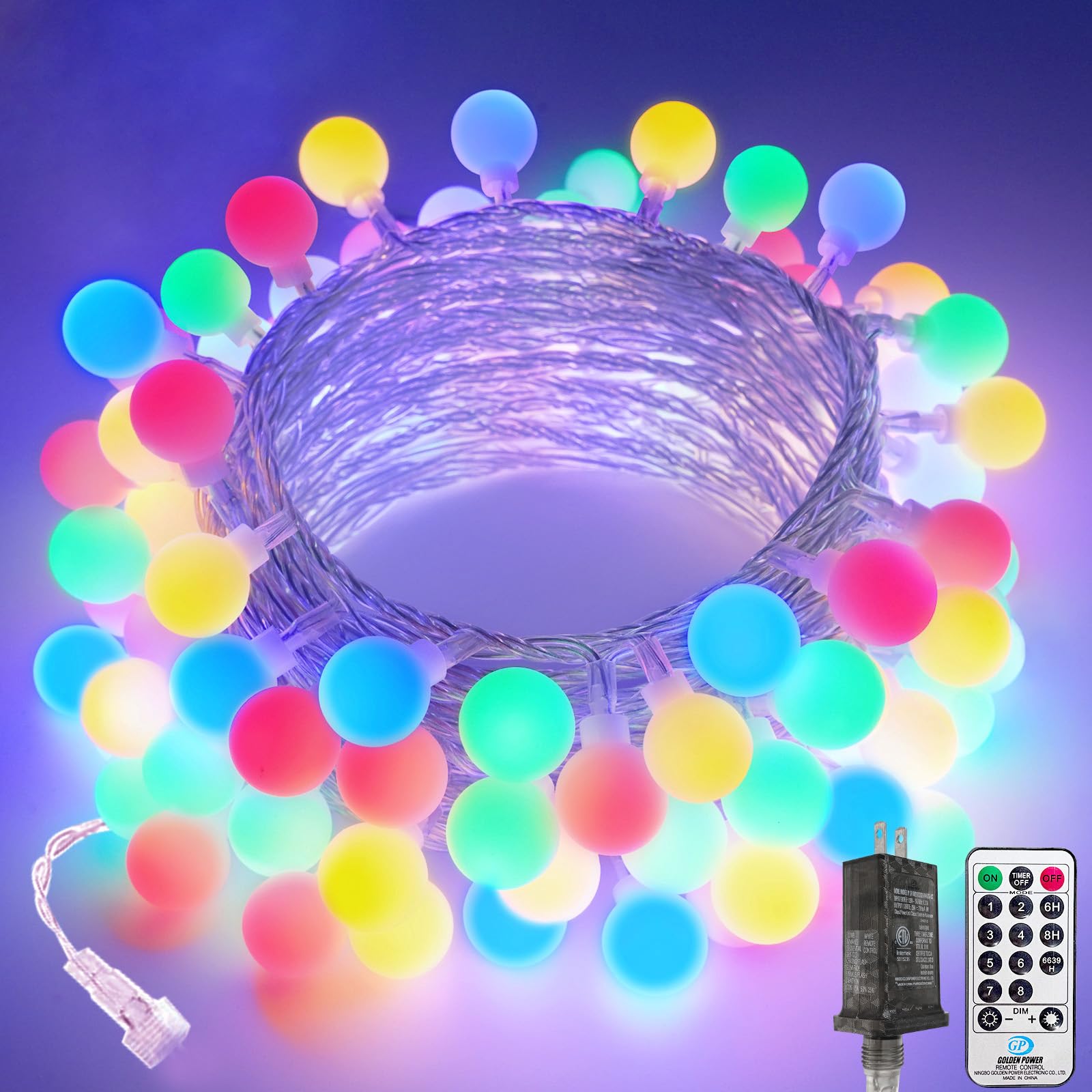 LORRYTE 100 LED Connectable String Lights, Multicolor Fairy Lights with Remote & Timer, 43ft, Waterproof for Indoor Outdoor Use