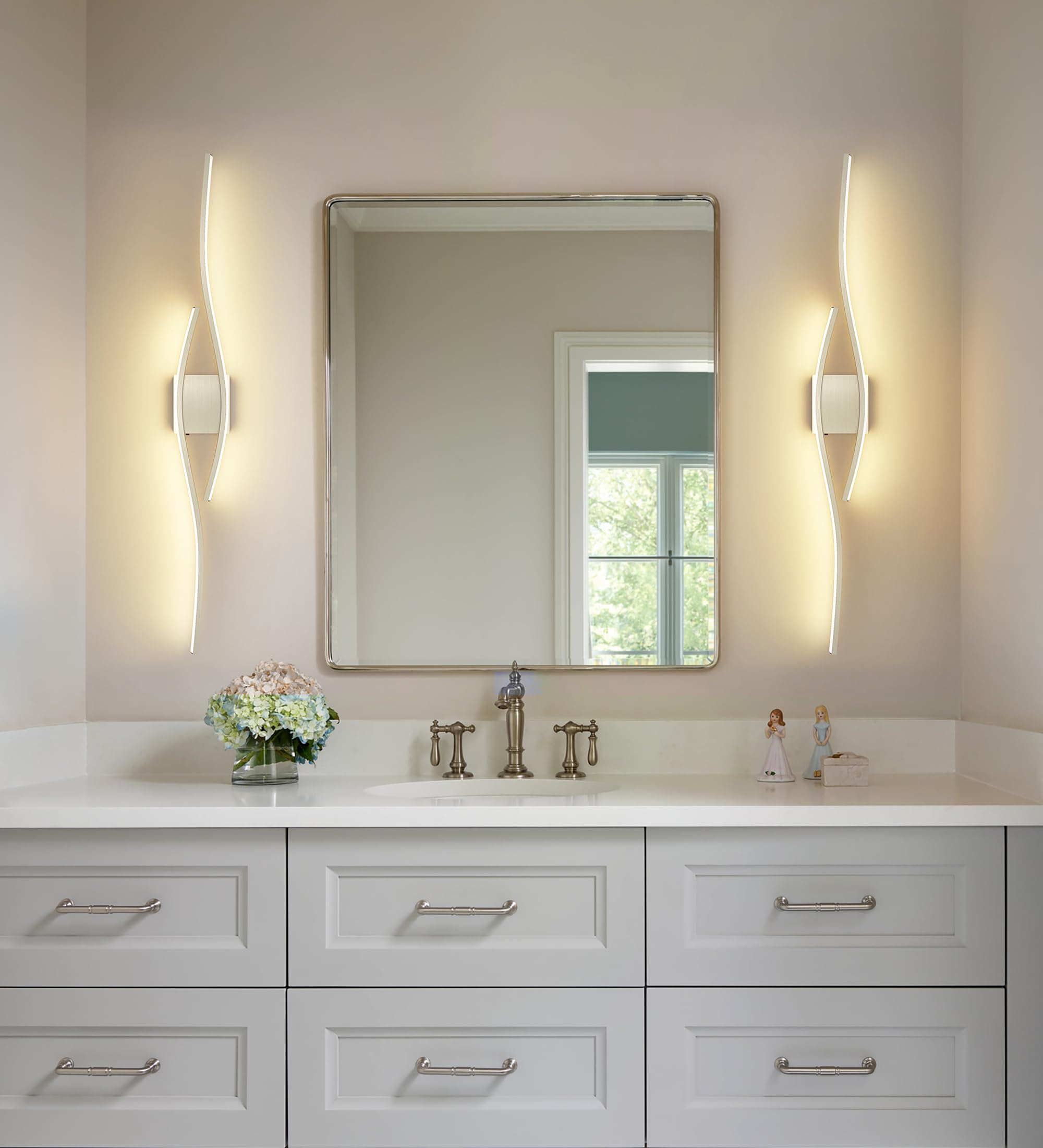 Joossnwell Brushed Nickel Vanity Light Fixtures, 39.4 Inch LED Dimmable, Model 3217