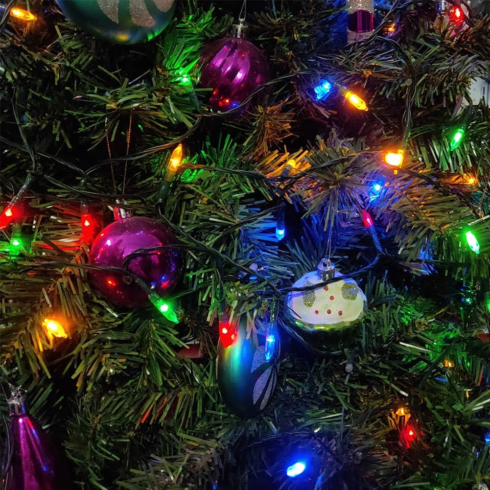 Magotan Christmas Lights 50 Led String Lights Battery Operated Clear Mini Lights18Ft With Timer For Thanksgiving Day Wreath Christmas Tree Indoor Outdoor Decoration, Waterproof, Multicolor 2Pack