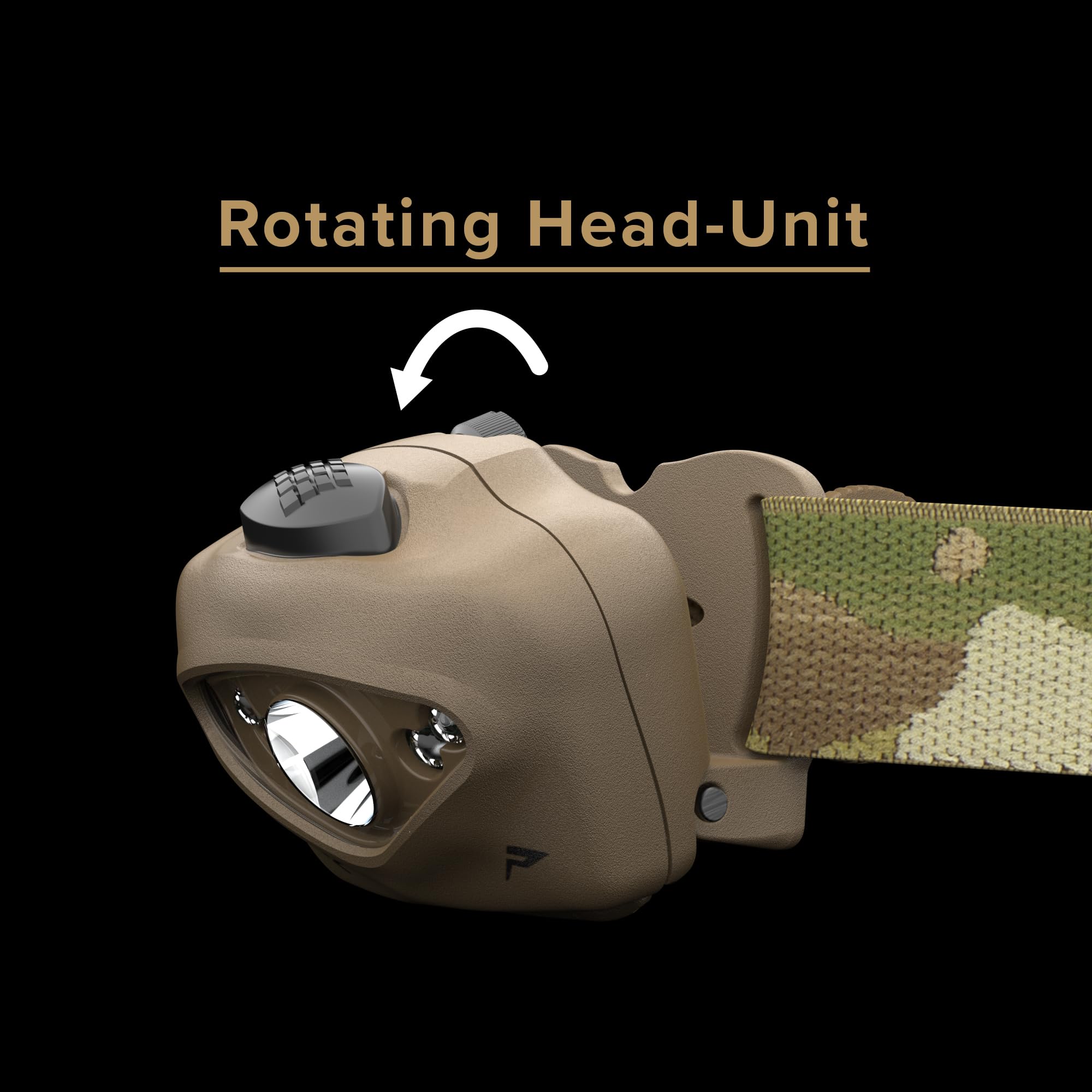 Princeton Tec Vizz Headlamp 550 Lumen LED, IPX7 Water Resistant, One Size, Multicam, Model VIZZ-TAC-MC
