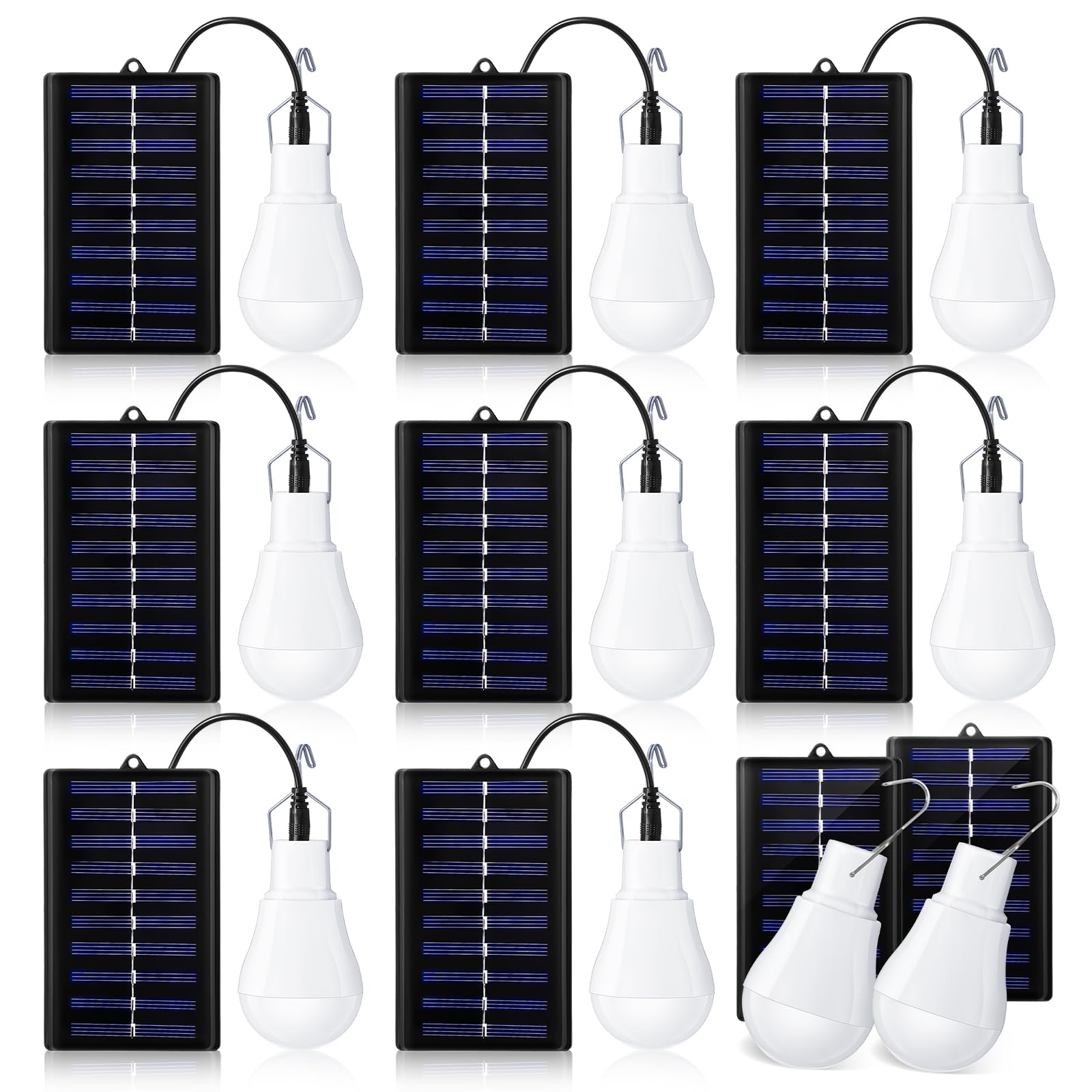 Vihose 8 Pcs Solar Powered Led Bulbs - Portable, Waterproof, Emergency Light For Indoor/Outdoor, Shed, Camping, Fishing, Chicken