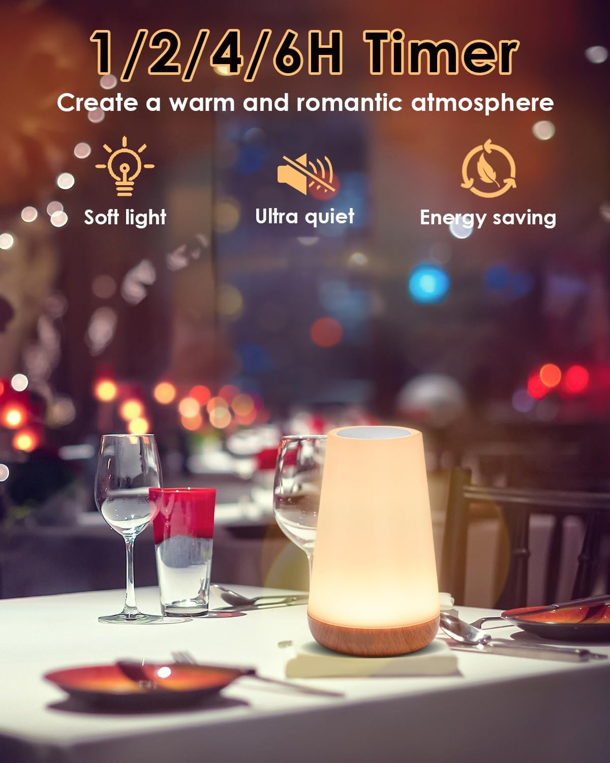 LHYueTong LED Night Light, Rechargeable Touch Light, 13 RGB Colors, Model 801, Pack of 1, Color 801