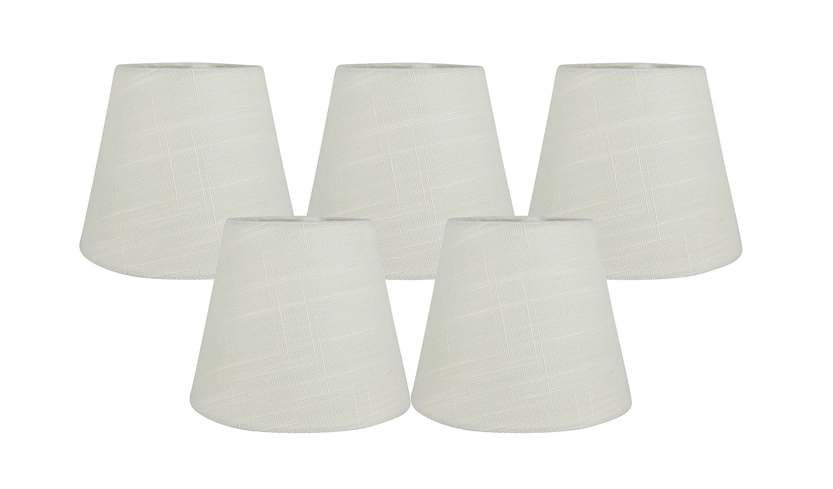 Meriville Set of 5 Eggshell Linen Clip On Chandelier Lamp Shades, 4-inch by 6-inch by 5-inch