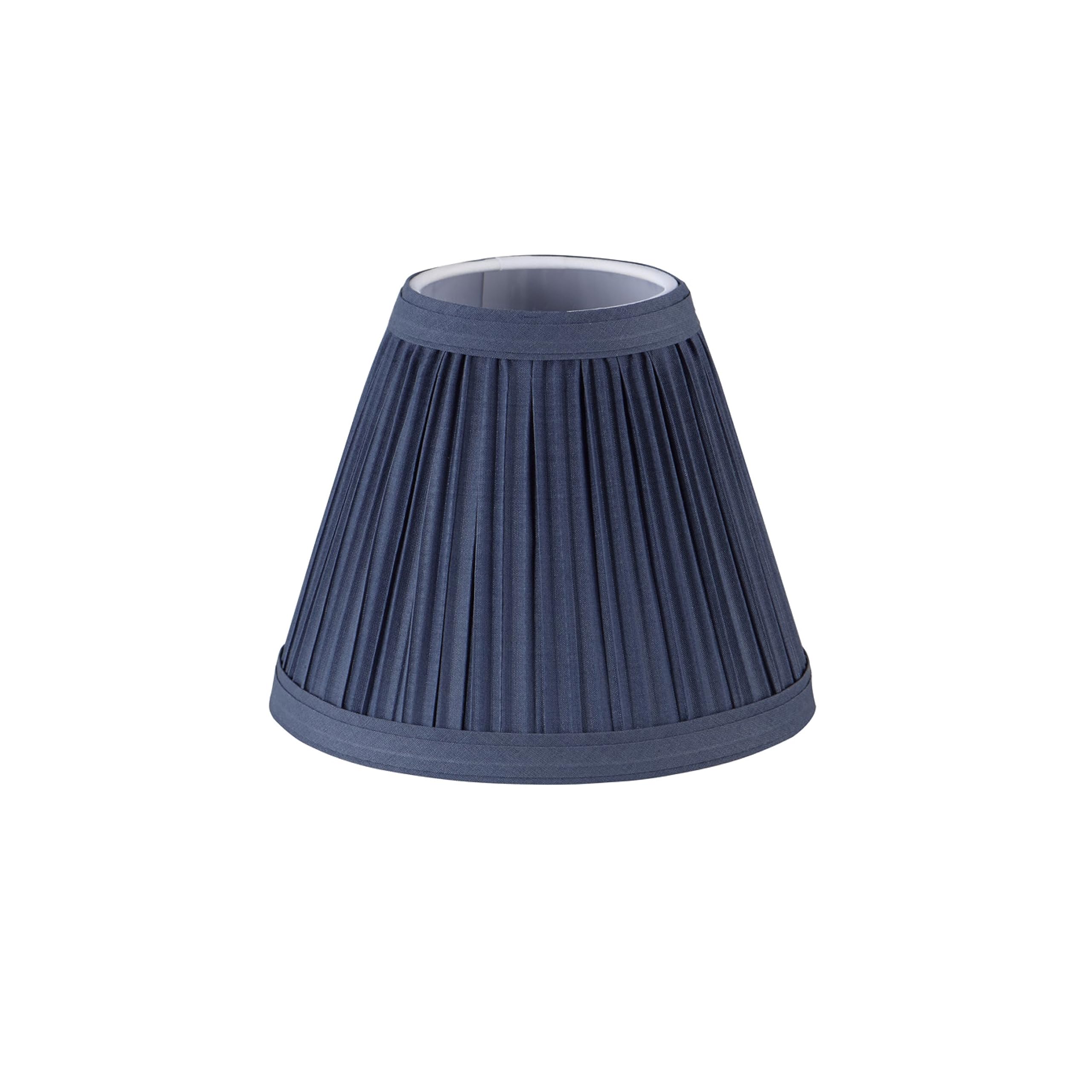 Aspen Creative 33125-6 Small Pleated Empire Shape Chandelier Clip-On Lamp Shade, Navy Blue, 3'' Top X 6'' Bottom X 5'' Slant, 6